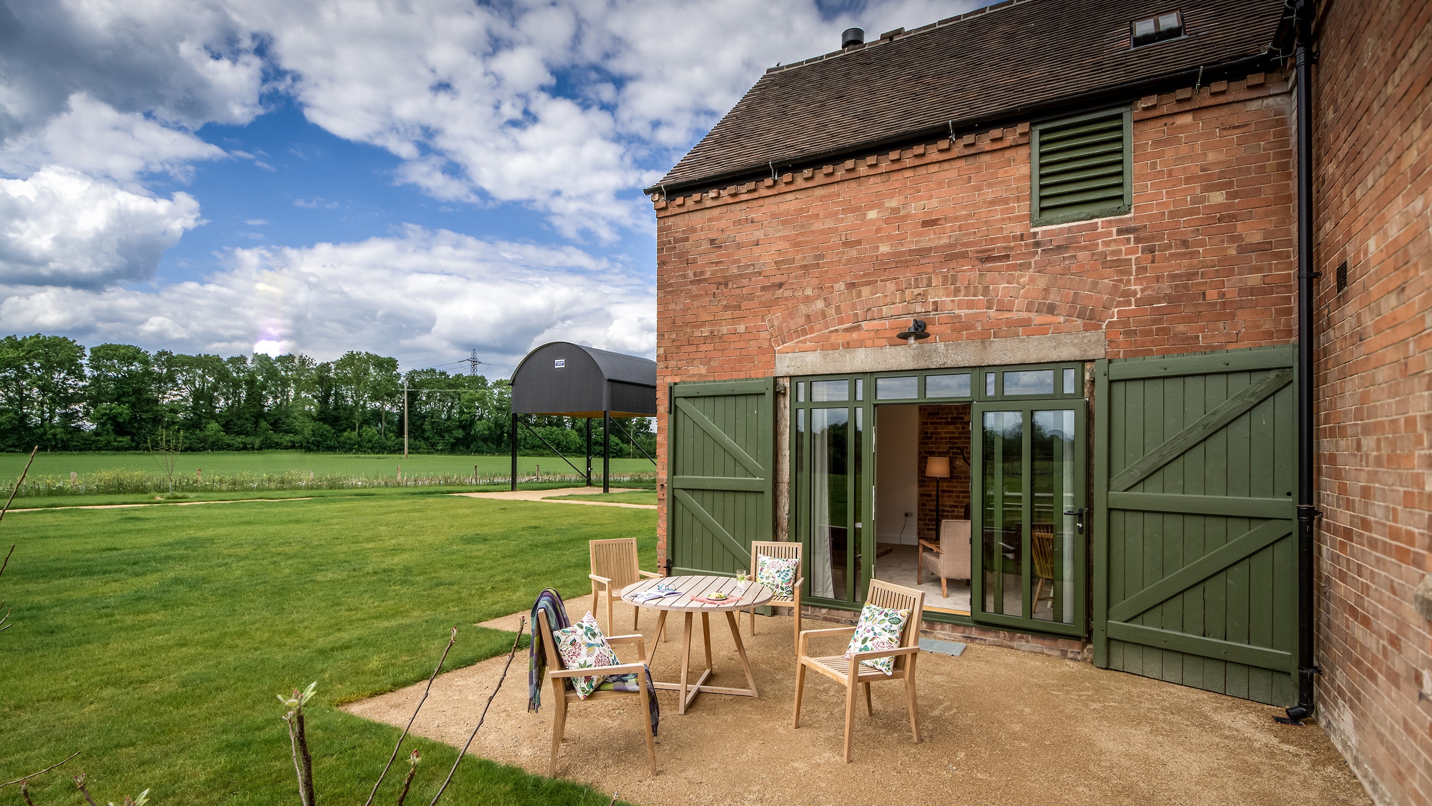 The outdoor seating at Tern Barn, Shropshire