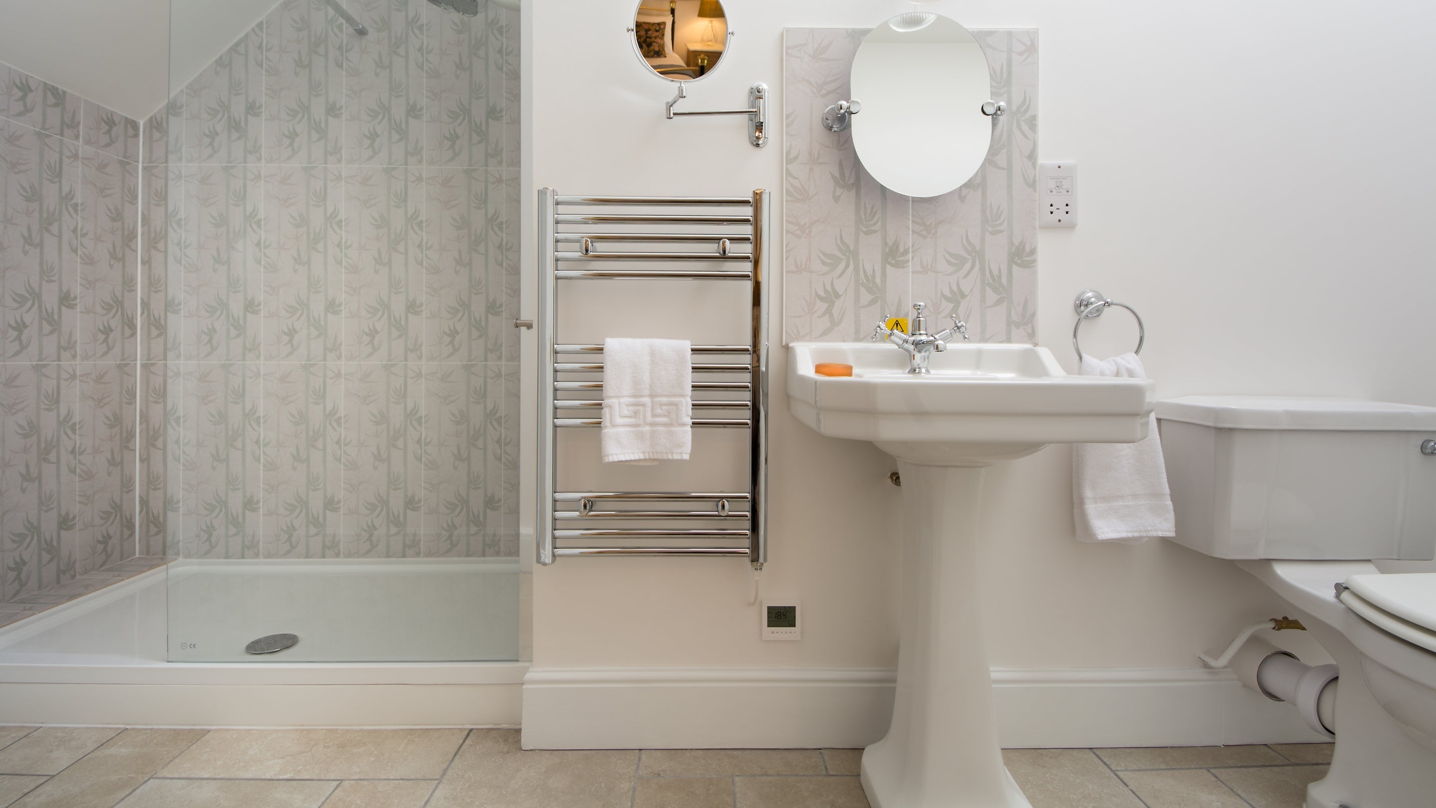 An en-suite shower room at Threshing Barn, Shropshire