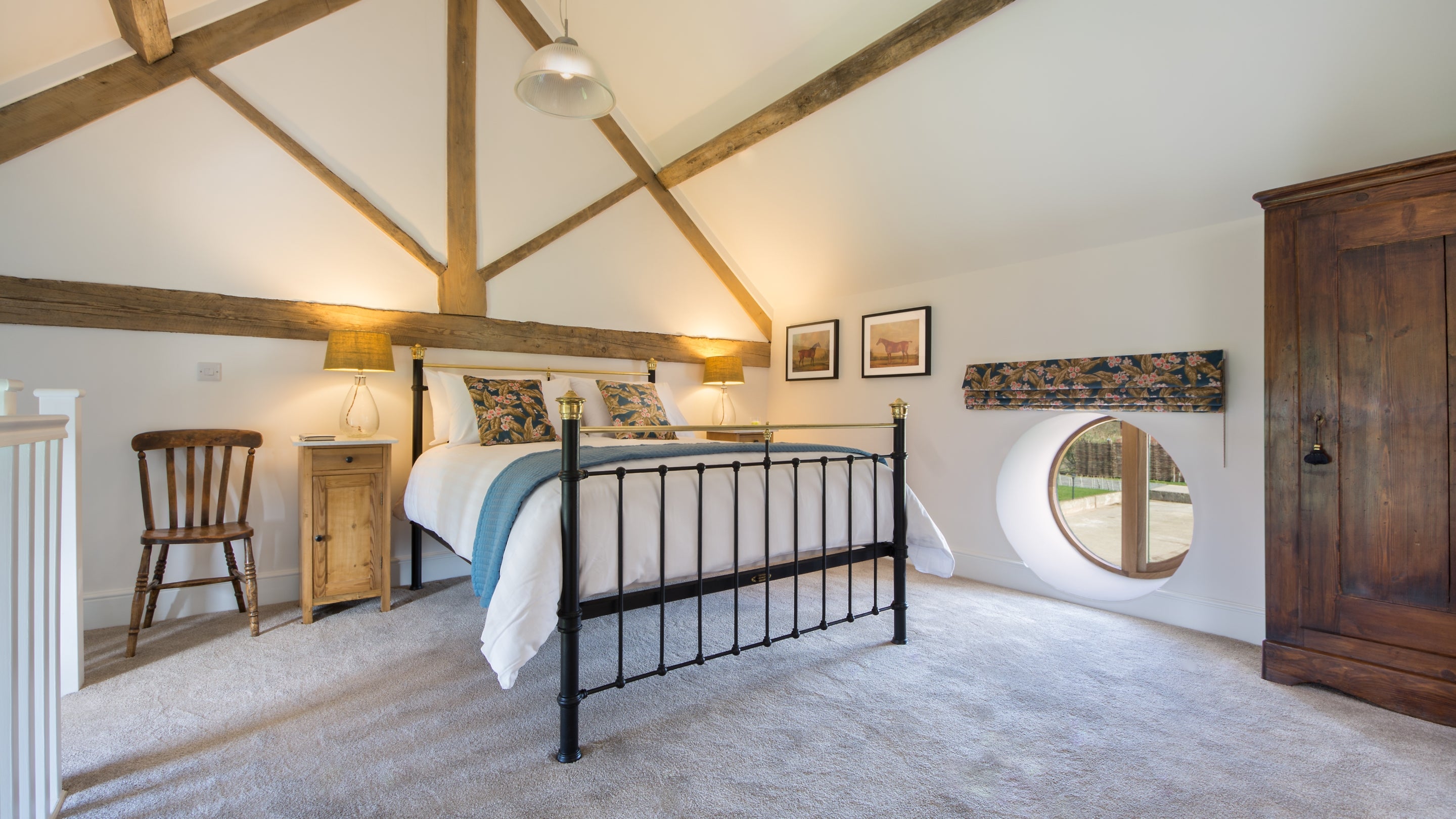 The first king size bedroom at Threshing Barn, Shropshire