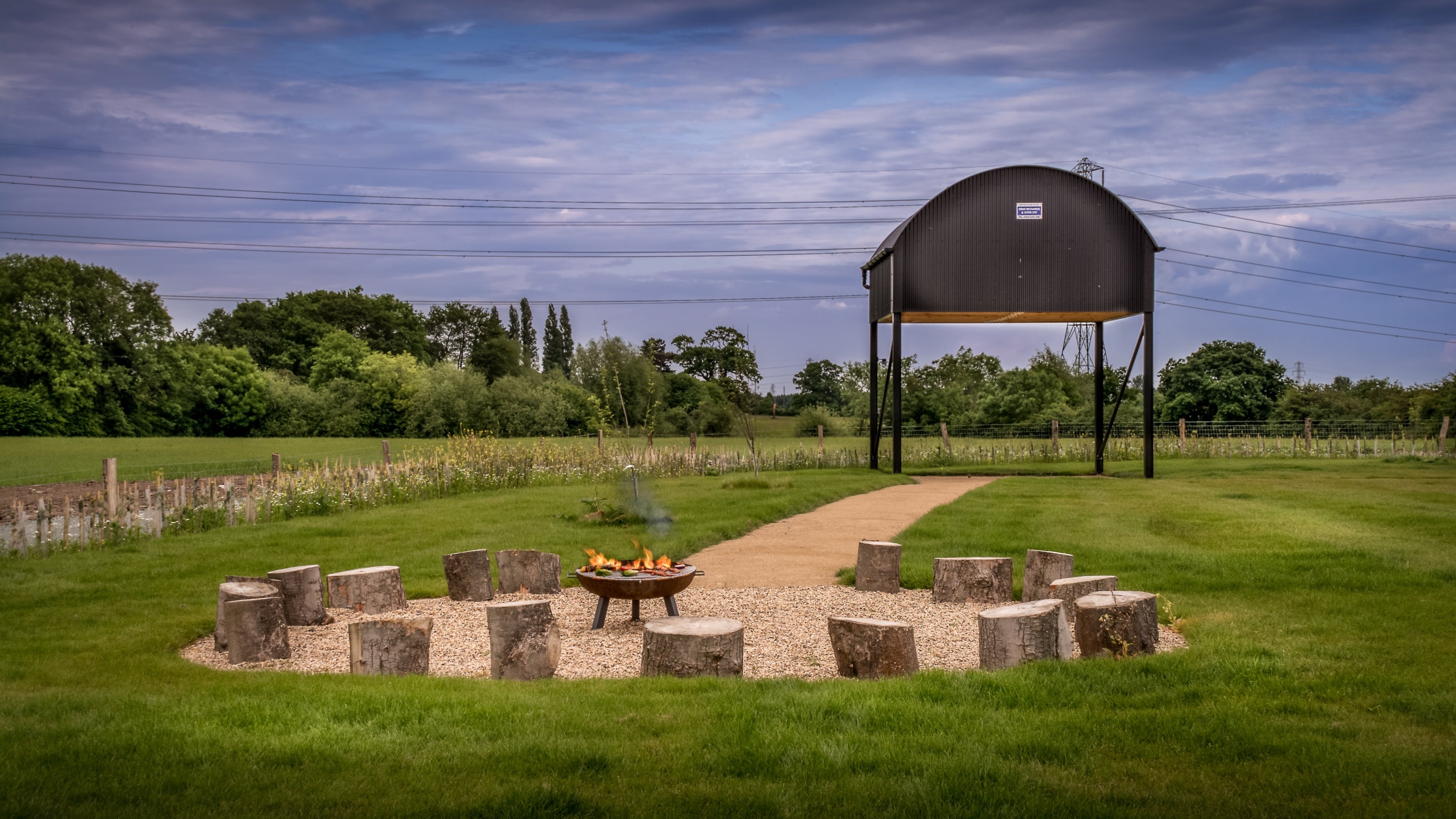 The shared garden of Berwick Barns, Shropshire