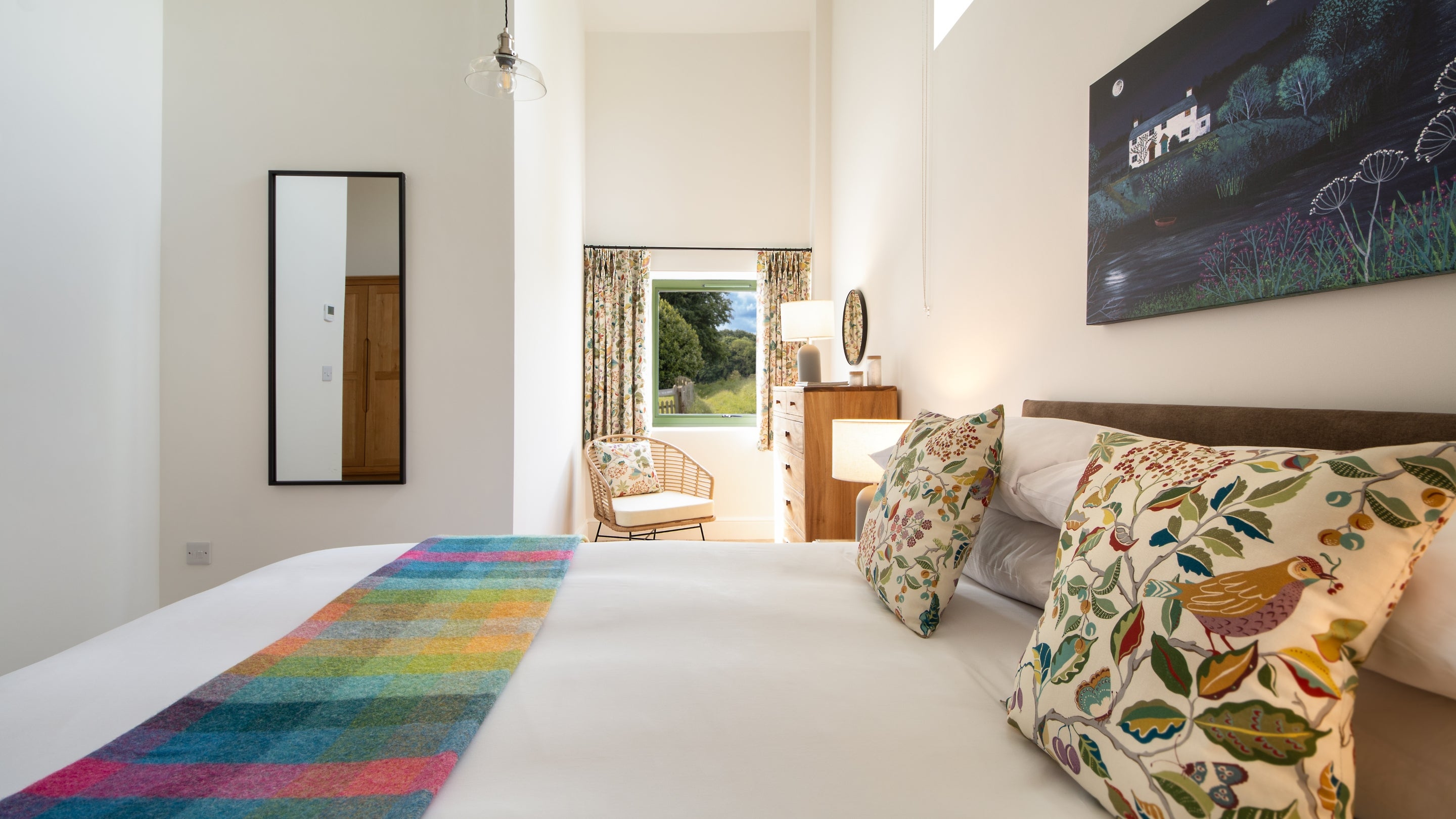 The first king-size bedroom at Wharf Barn, Shropshire
