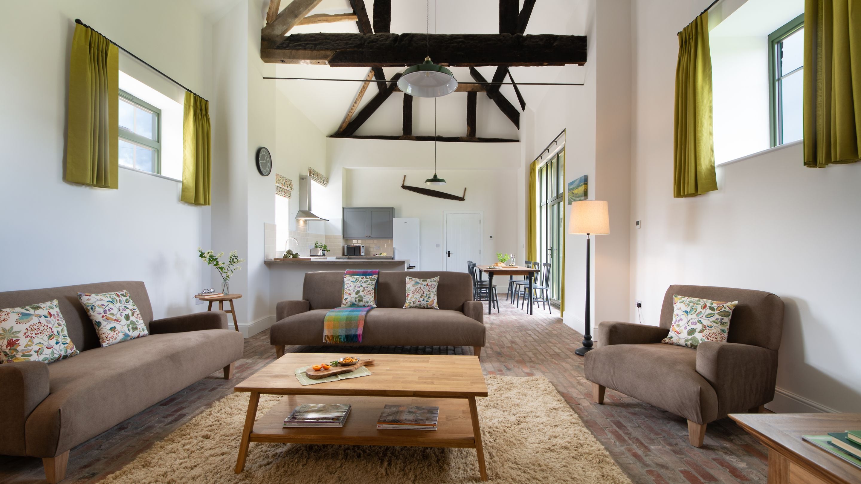 The open-plan living space at Wharf Barn, Shropshire