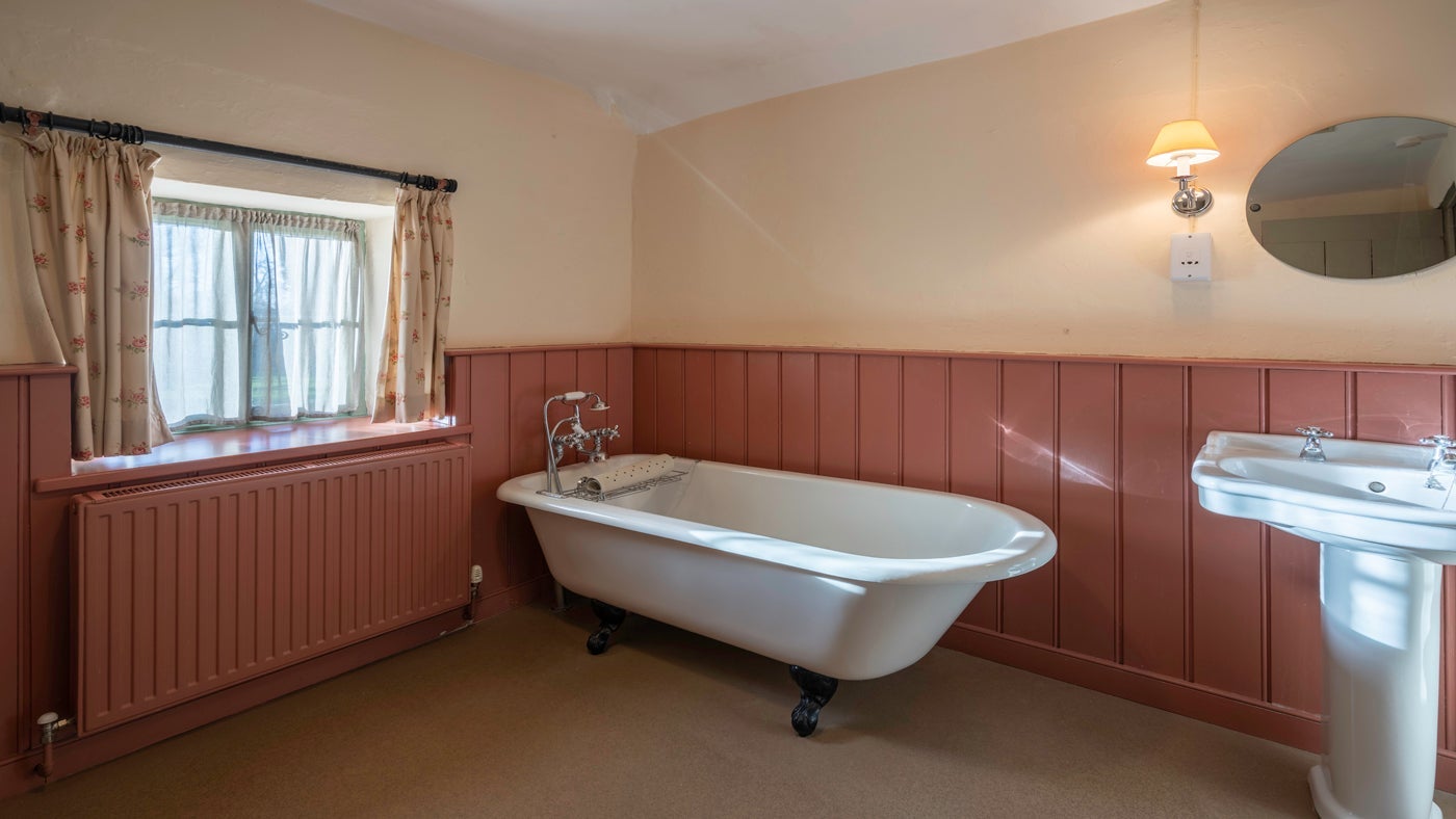 The family bathroom at 2 High Street, Lacock, Wiltshire