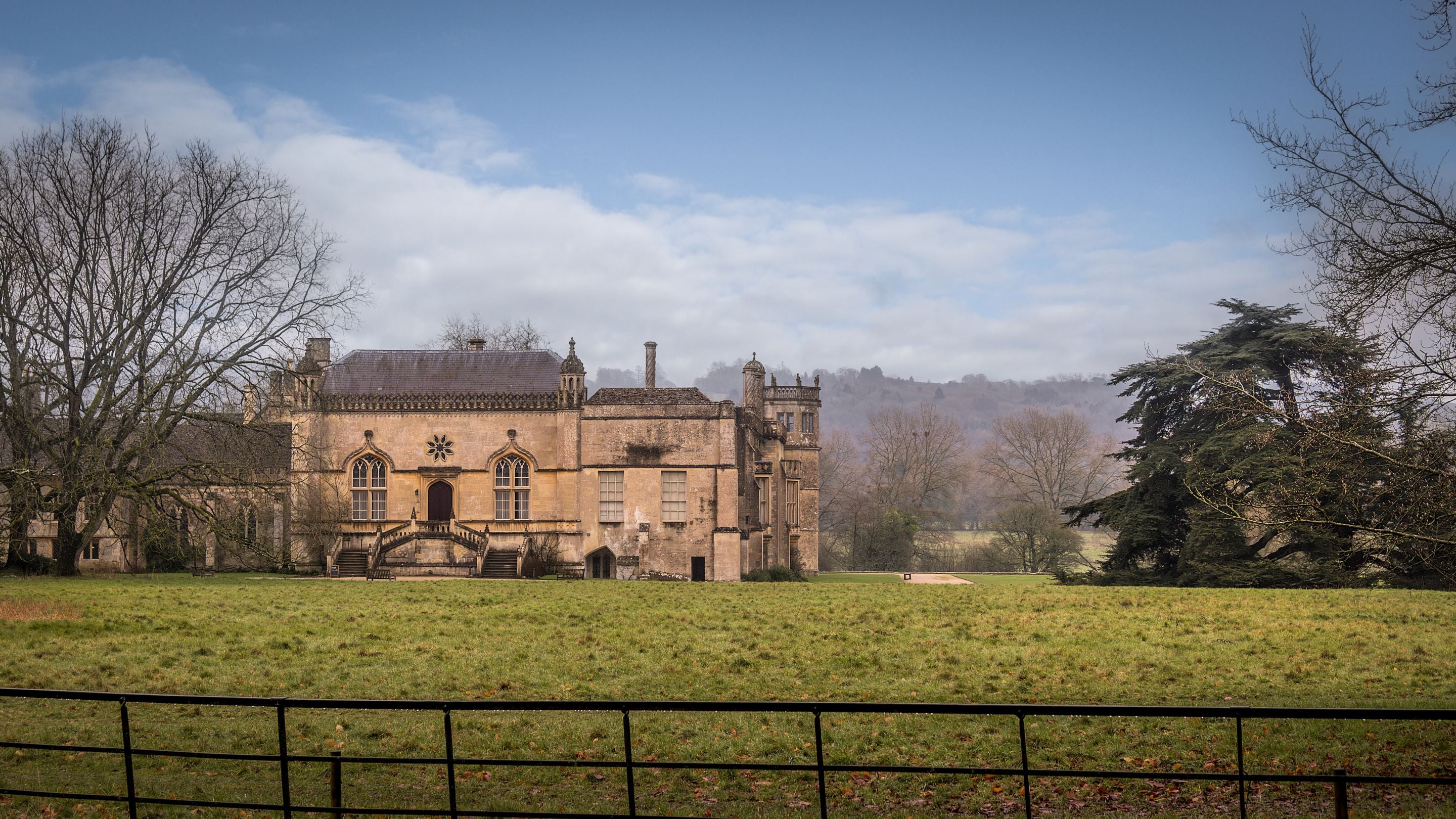 Lacock Abbey in winter, Wiltshire