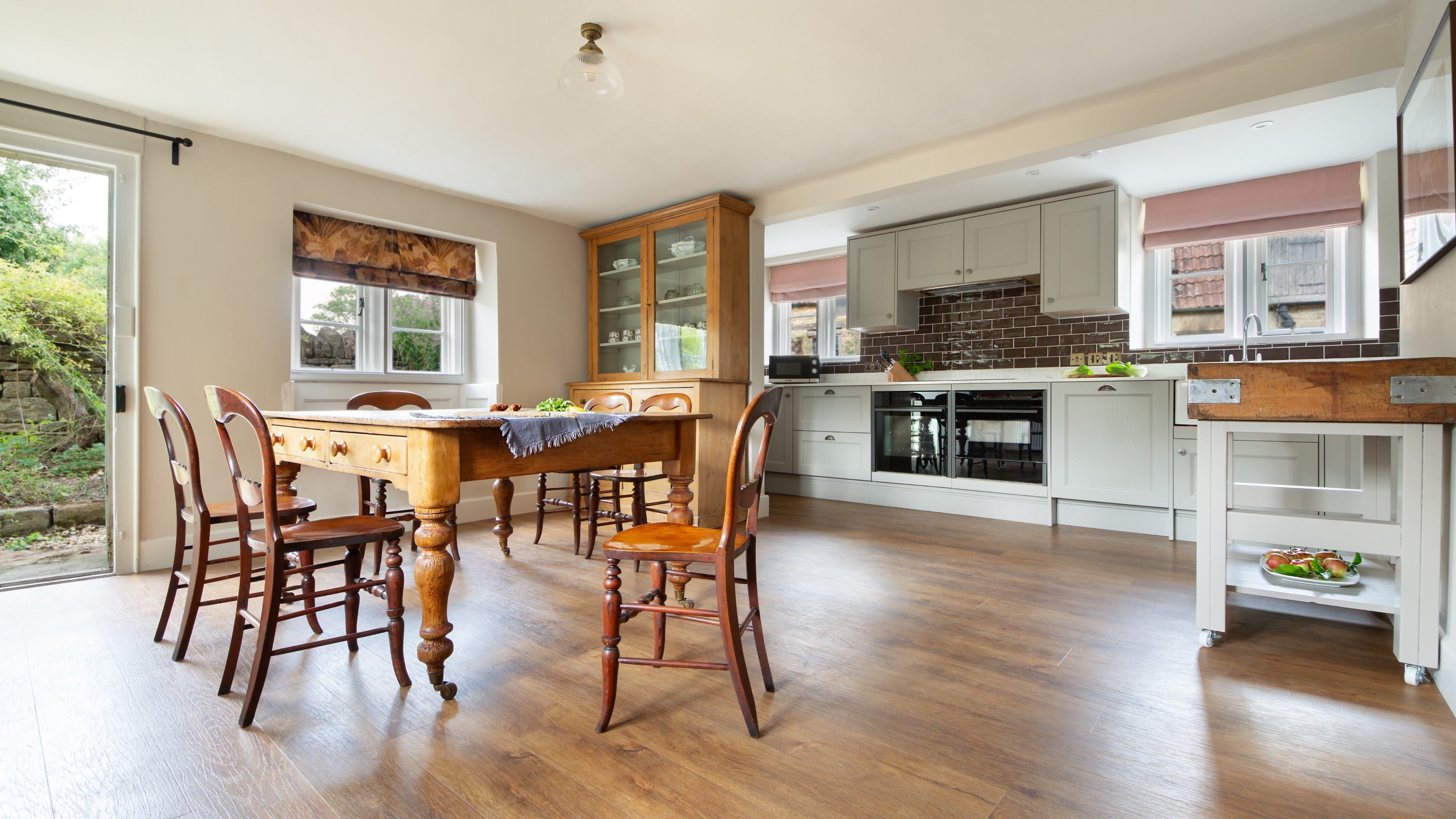 The open-plan kitchen and dining room at 20 Church Street, Wiltshire