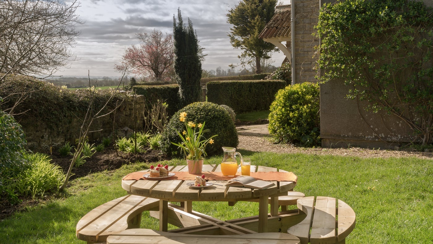 The garden at 3 Lytes Cottage, Somerset