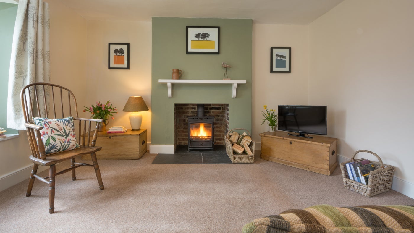 The sitting room at 3 Lytes Cottage, Somerset
