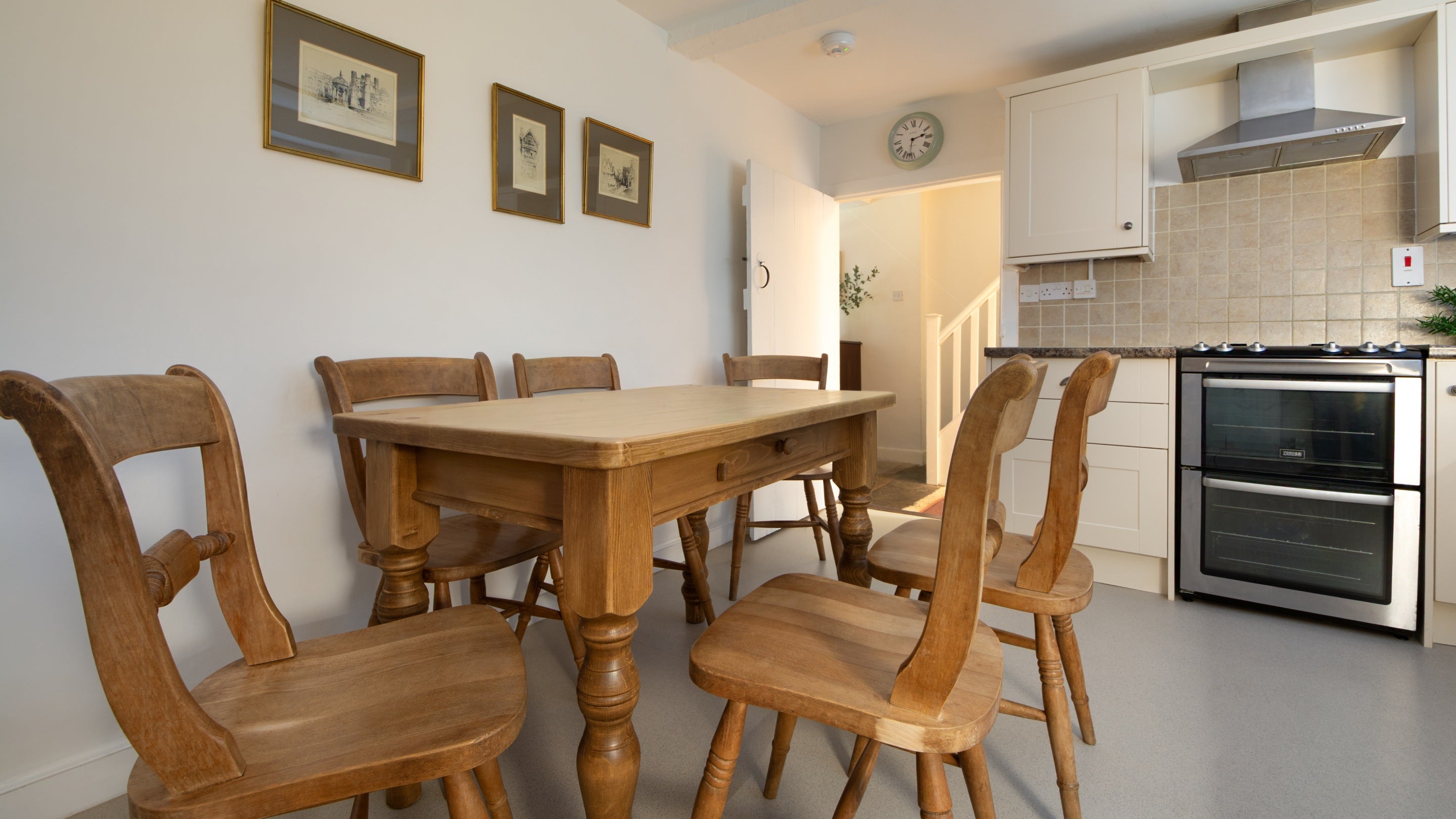 The kitchen-diner at 89 Church Lawn, showing the table for six, Wiltshire