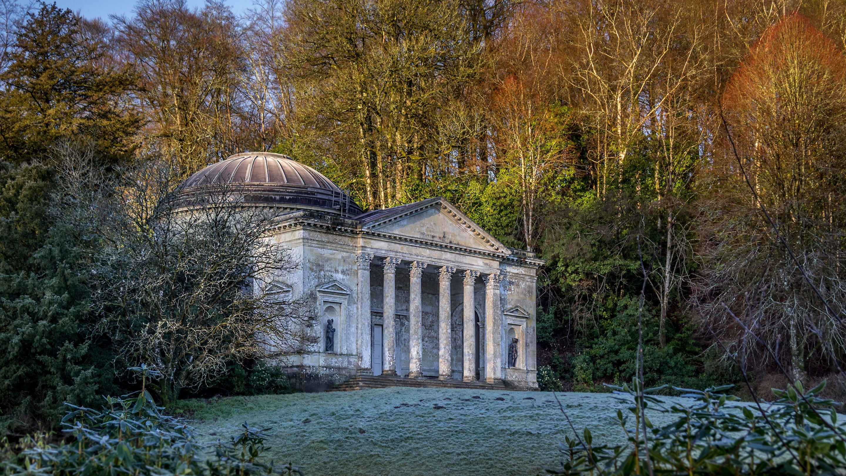 The Pantheon, a stone temple with domed roof and portico, which was inspired by the Pantheon in Rome, Wiltshire