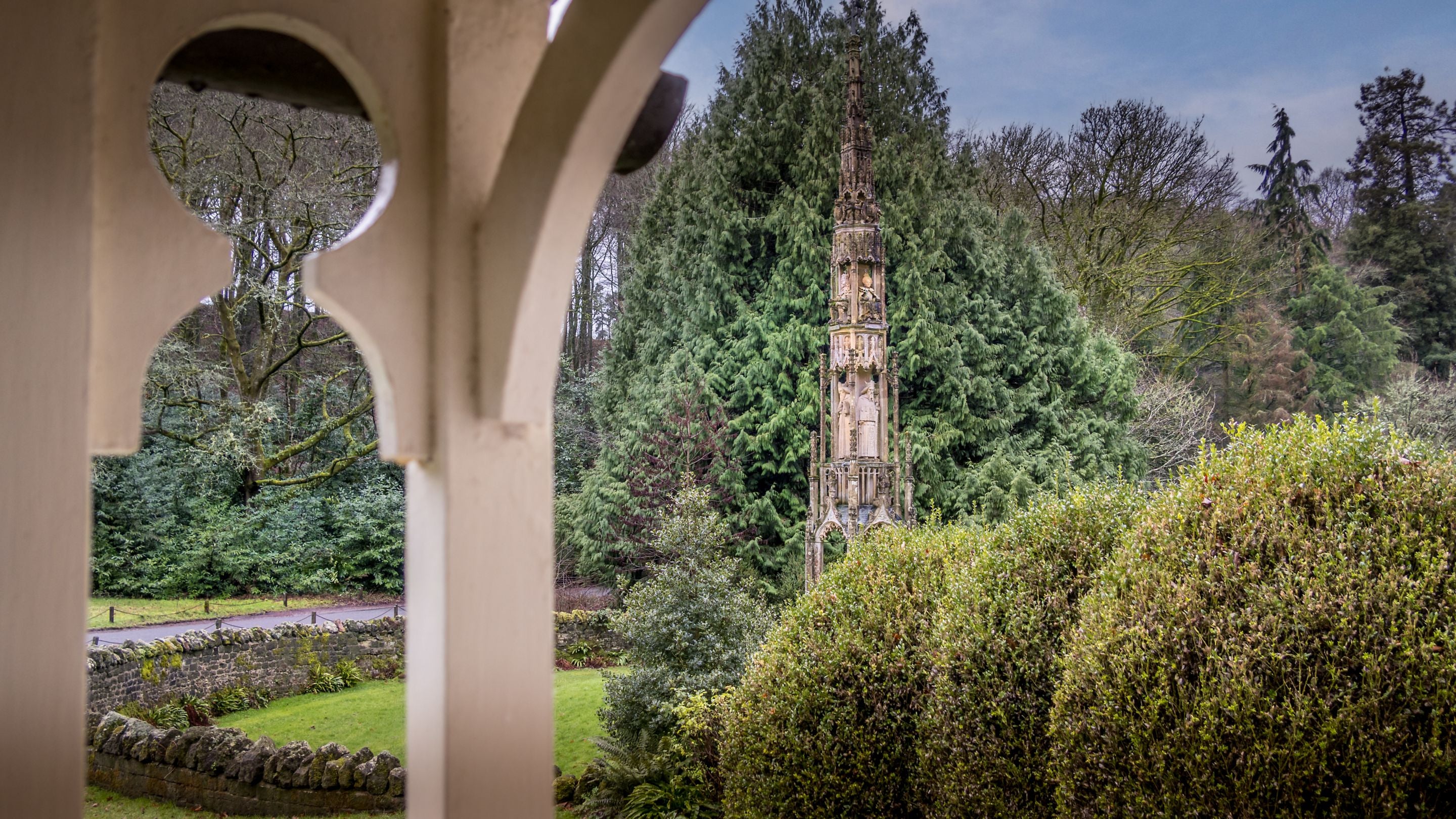 The view of the Bristol Cross monument from 89 Church Lawn, Wiltshire