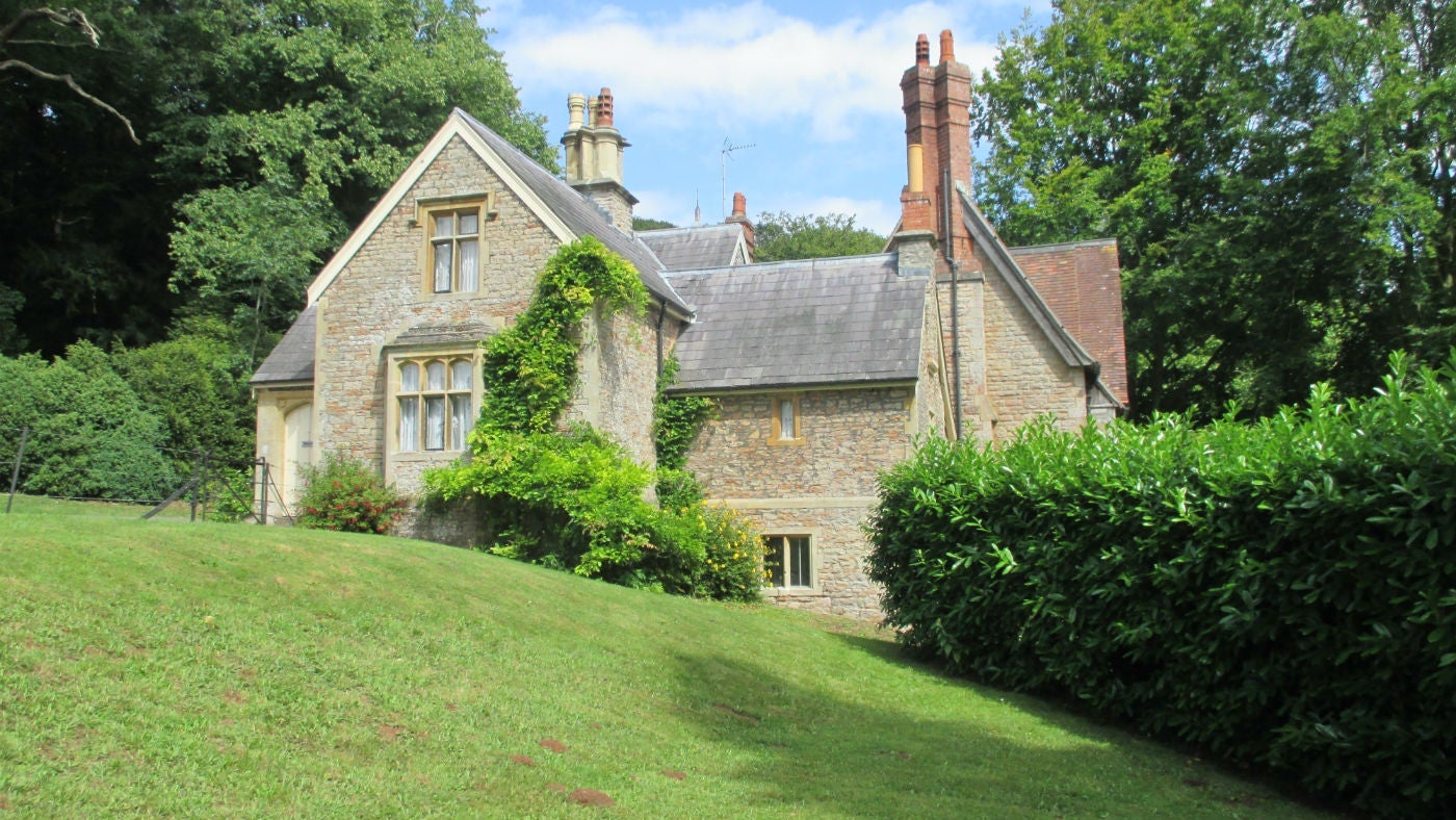 The pretty exterior of Chaplain's Lodge, Wraxall, Somerset