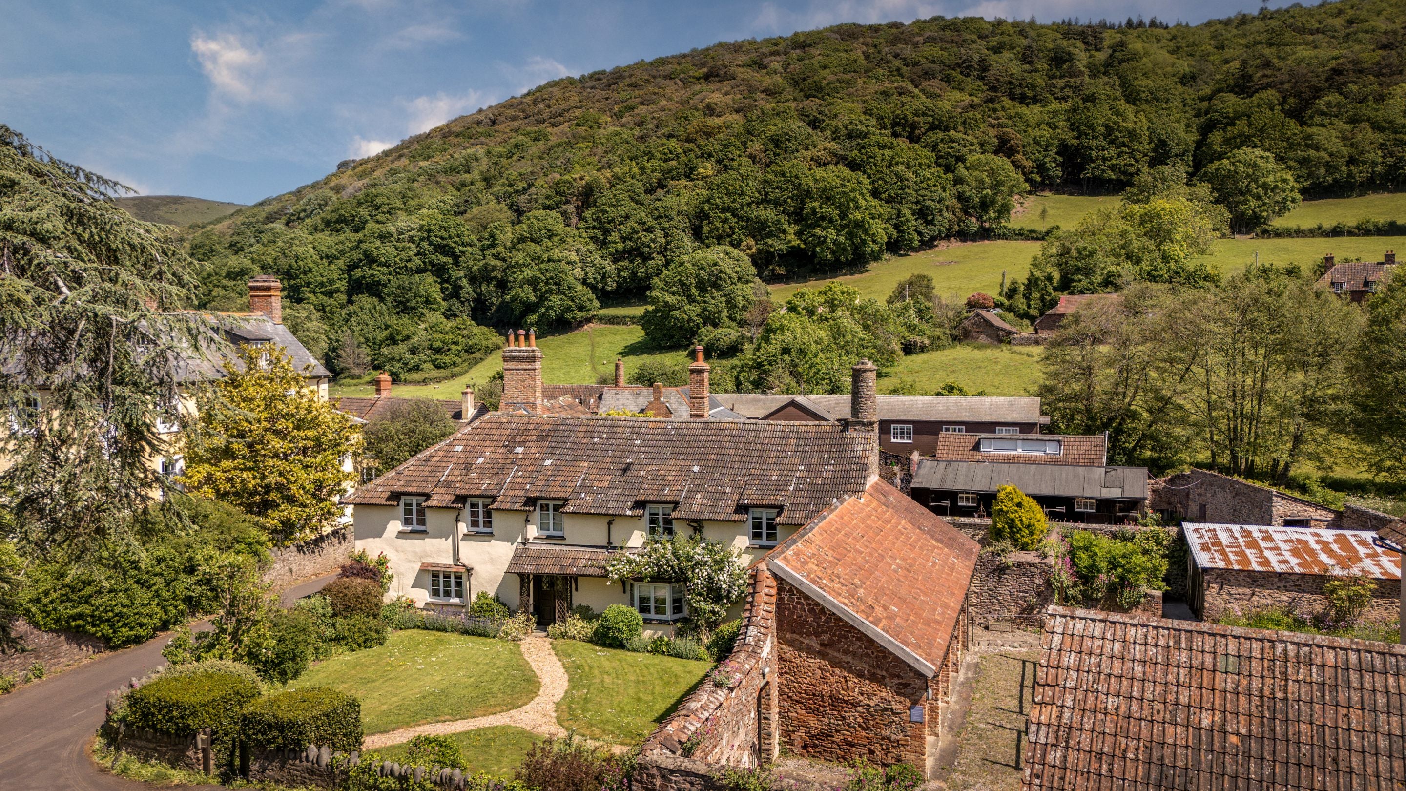 An aerial view of Cross Lane House, Somerset