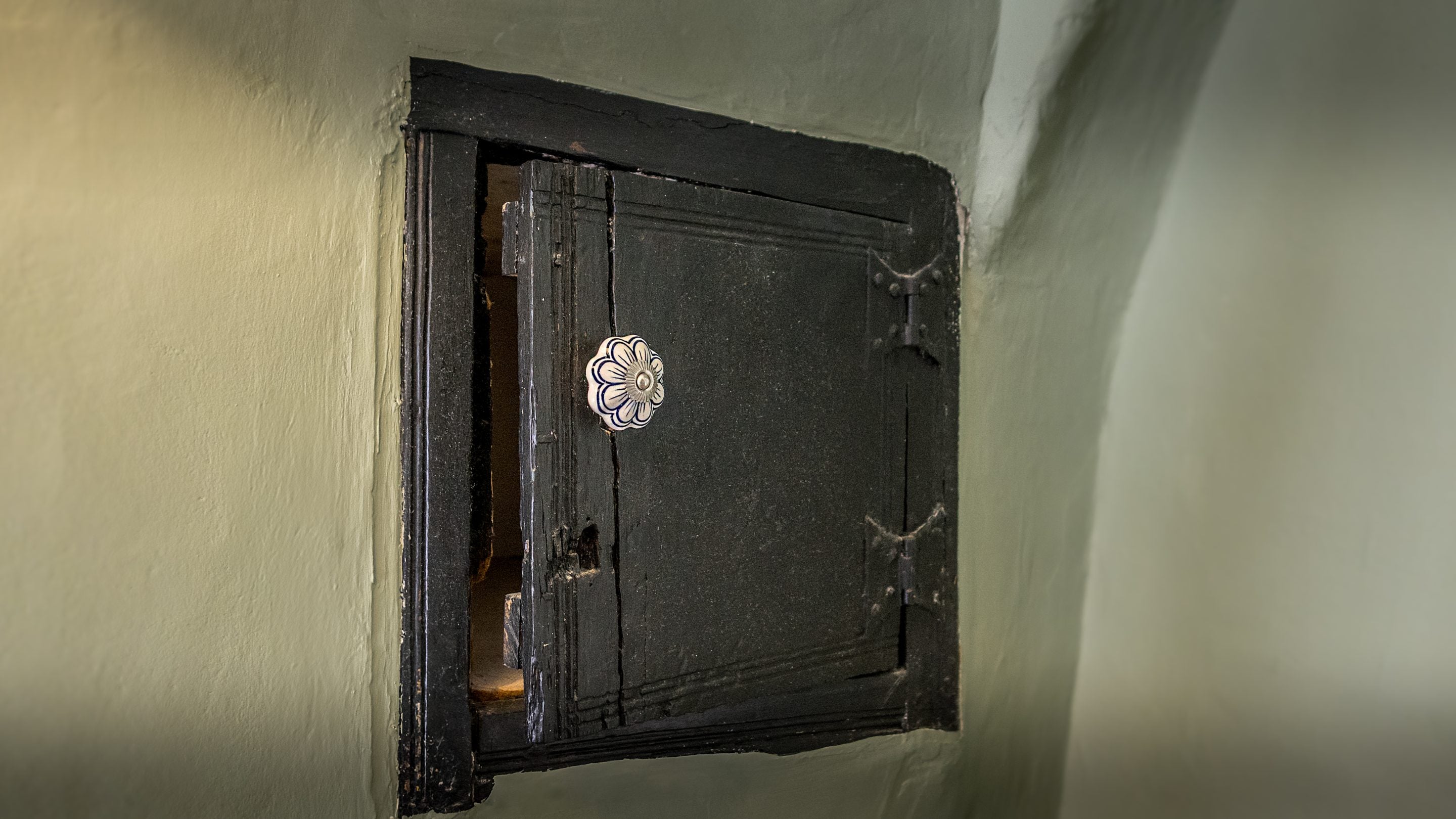 An original cupboard at Cross Lane House, Somerset