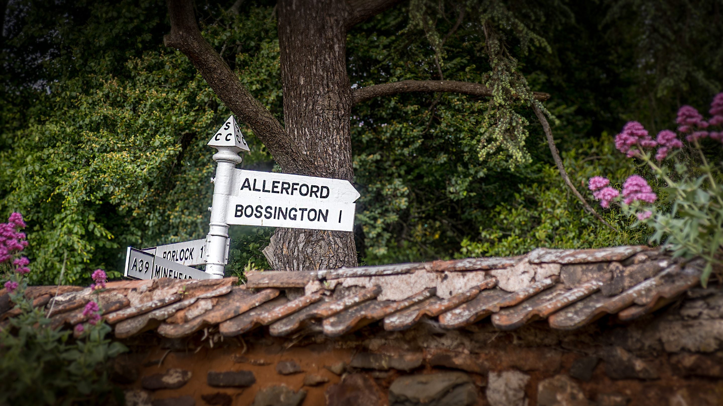 Local signs by Cross Lane House, Somerset
