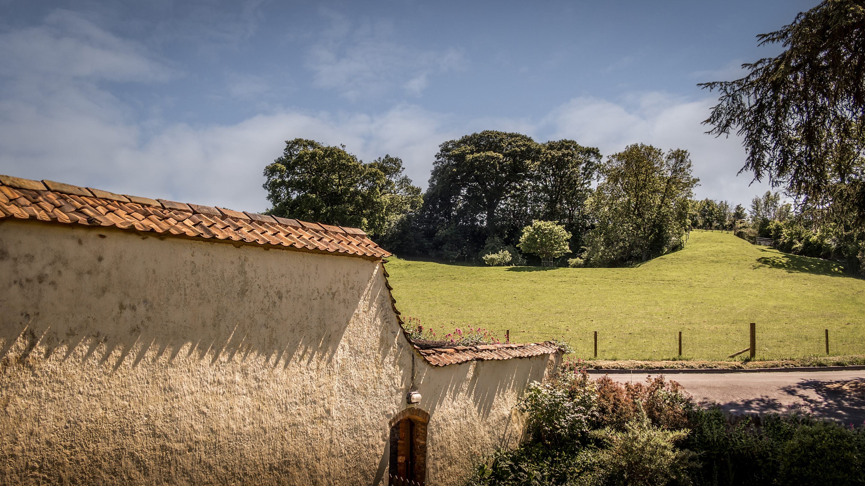 The view from the front of Cross Lane House, Somerset