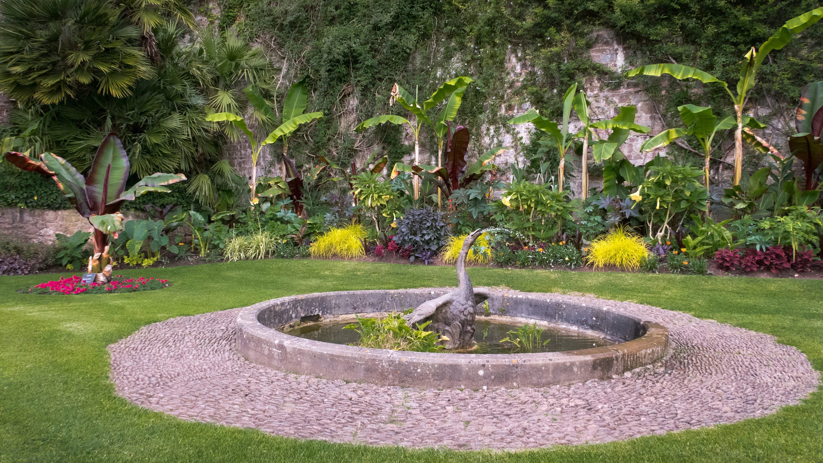 The gardens at Dunster Castle and Watermill, Somerset