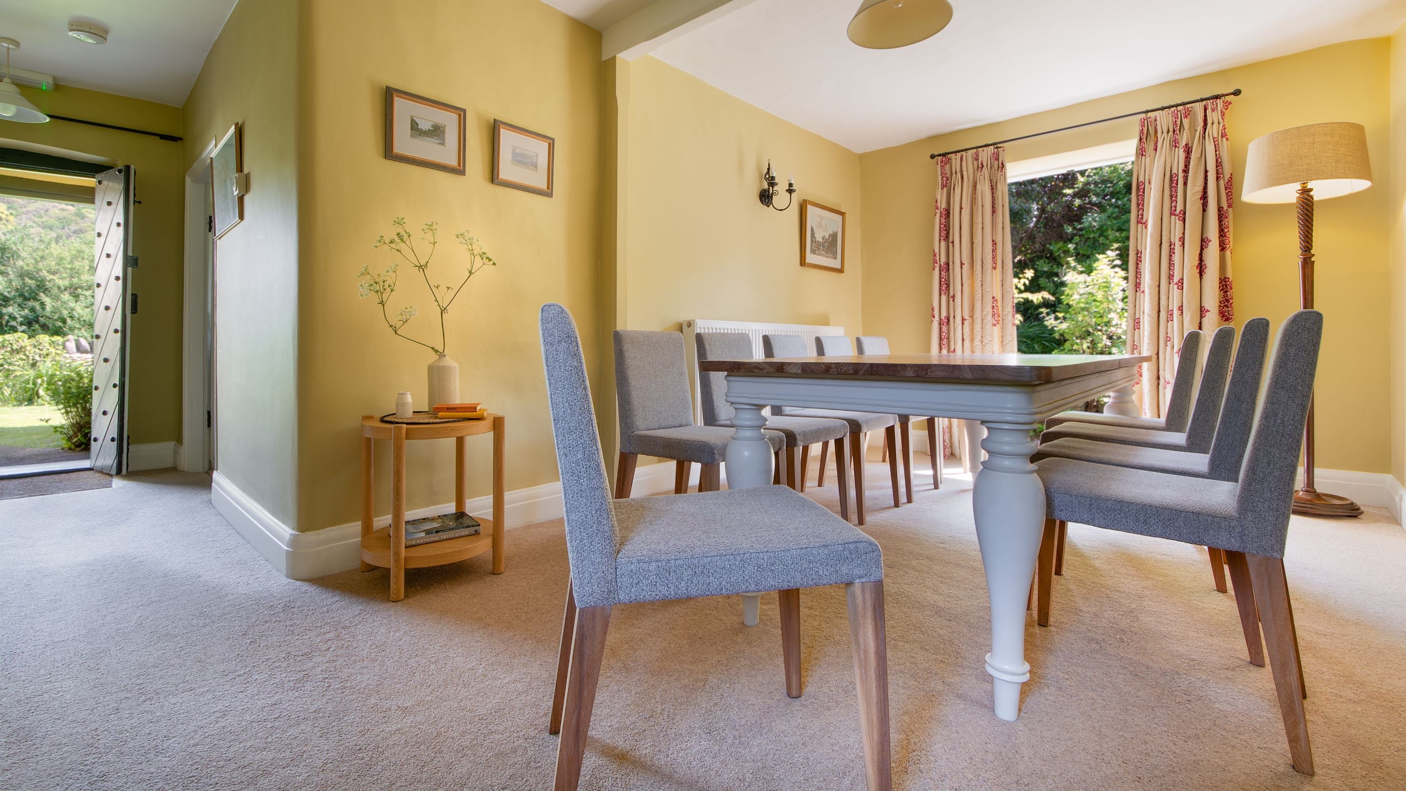 The dining area off the entrance hall at Holnicote Lower House, Somerset