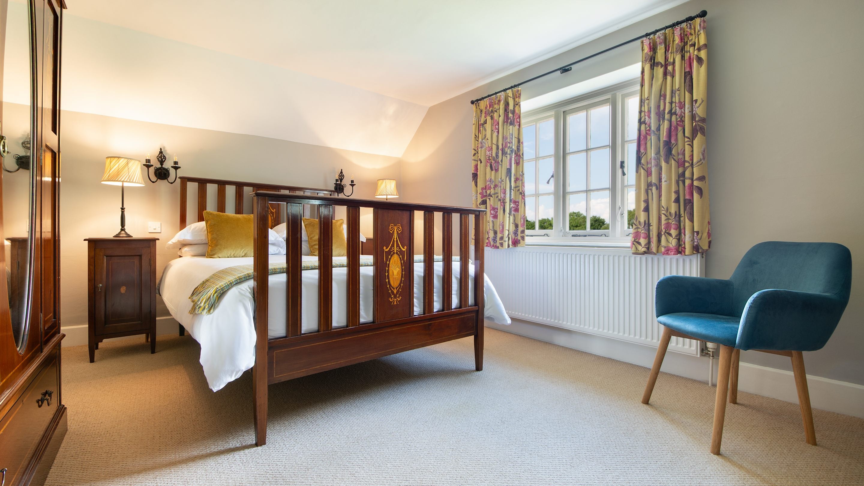 The first double bedroom - which has an en-suite bathroom - at Holnicote Lower House, Somerset
