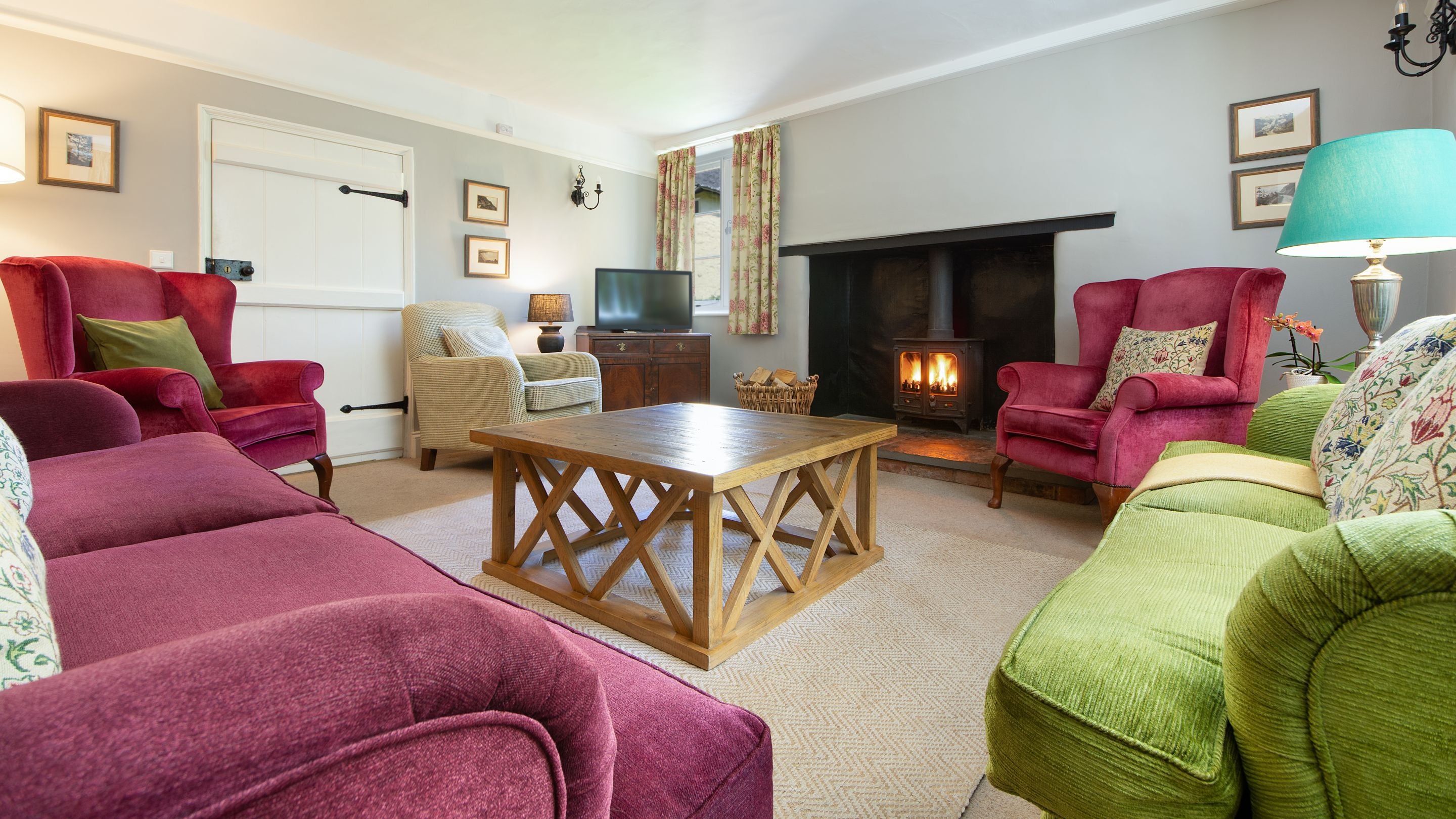 The sitting room at Holnicote Lower House, Somerset