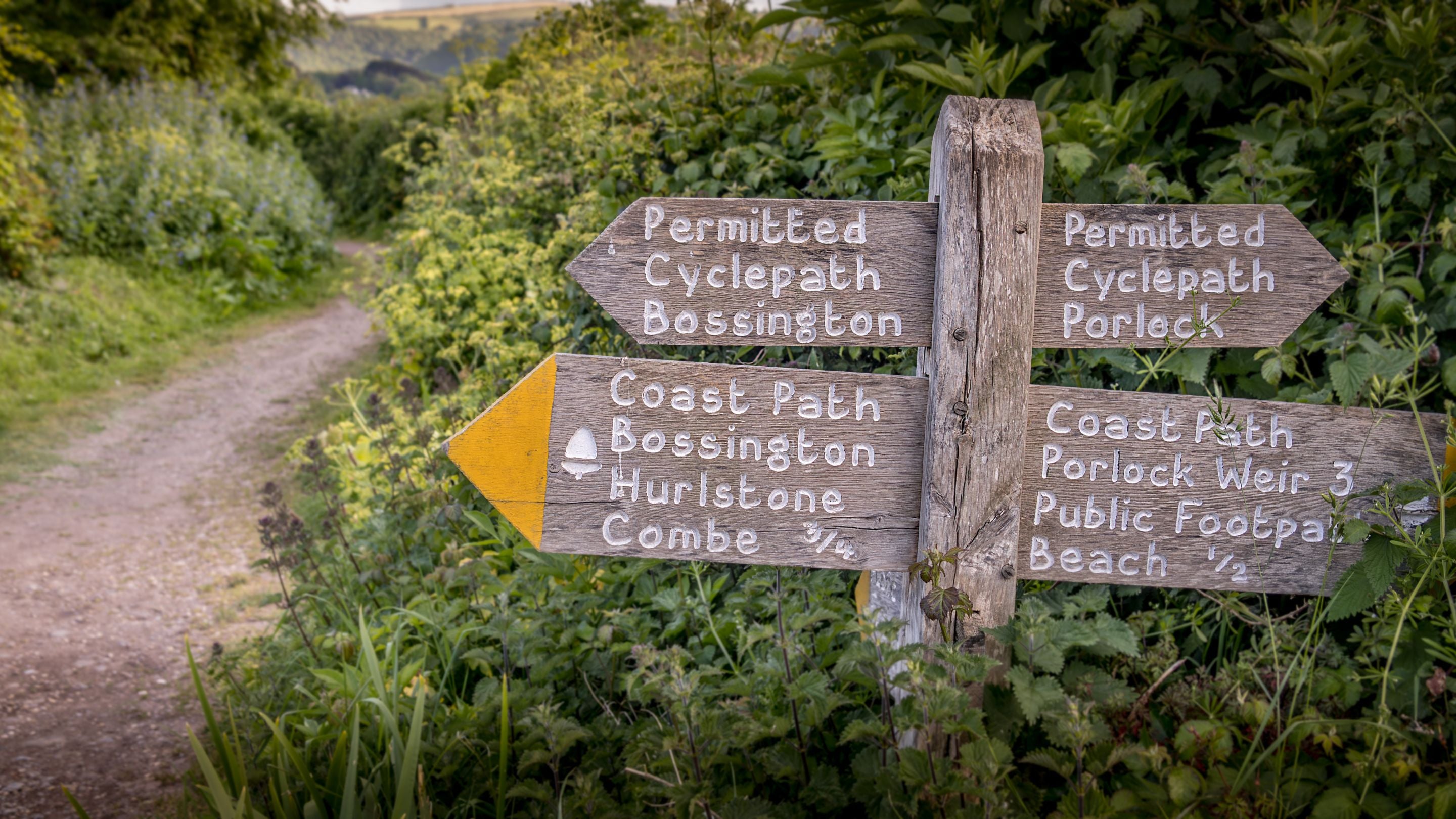 Path signs near Holnicote Lower House, Somerset