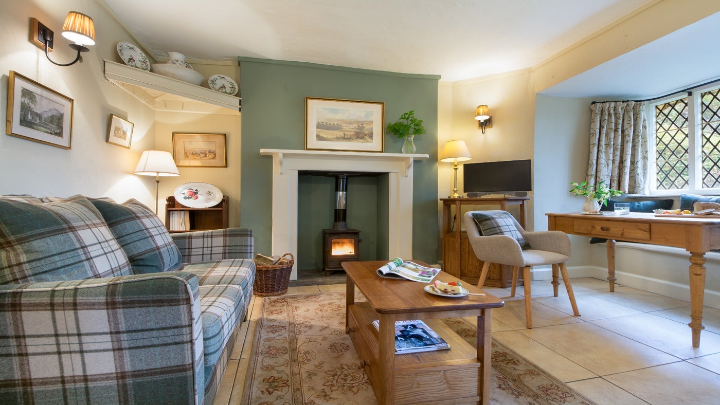The sitting room at Ivy's Cottage, Selworthy Green, Minehead, Somerset