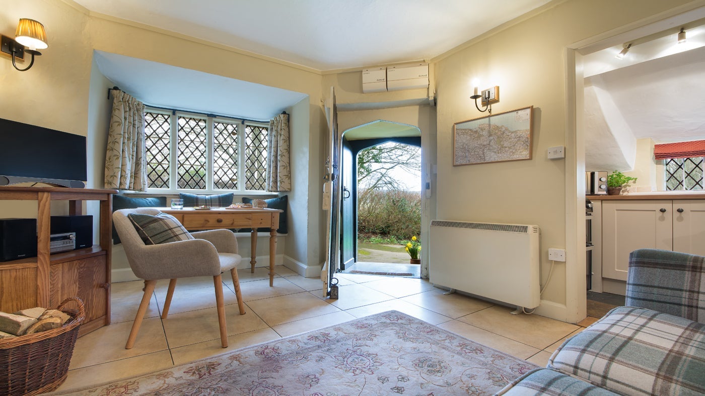 The sitting room at Ivy's Cottage, Selworthy Green, Minehead, Somerset