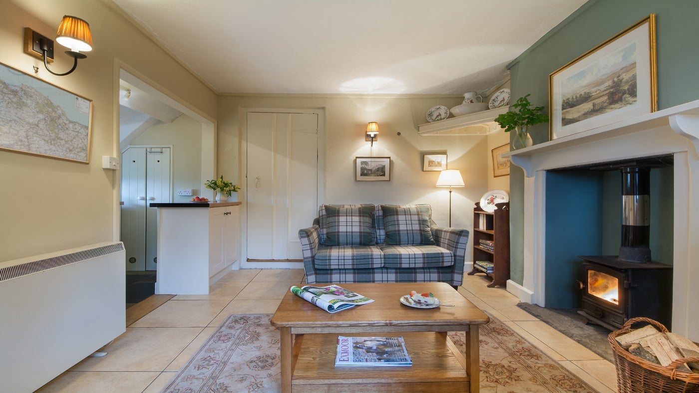The sitting room at Ivy's Cottage, Selworthy Green, Minehead, Somerset