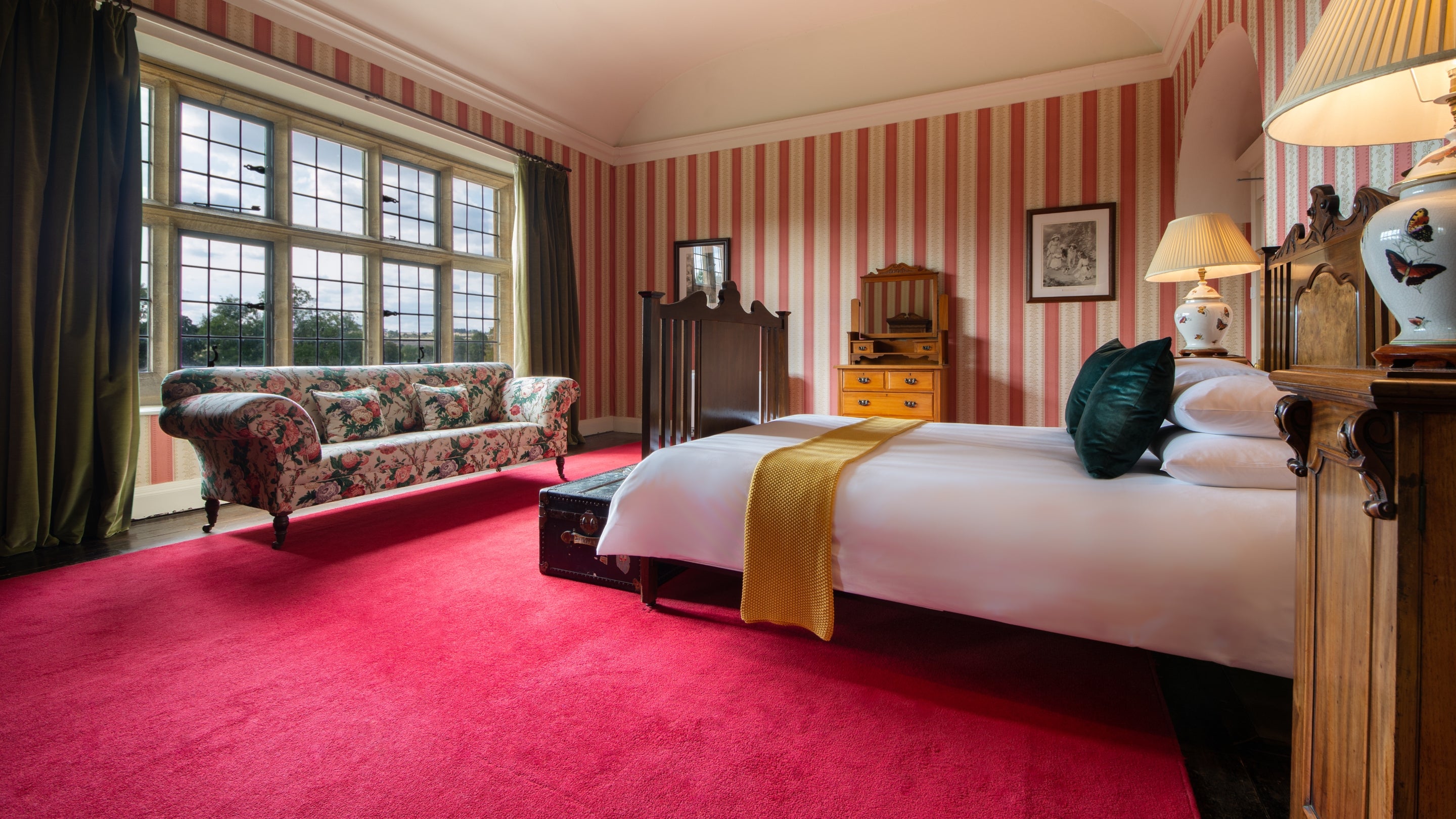 One of the first-floor double bedrooms at Lytes Cary, Somerset