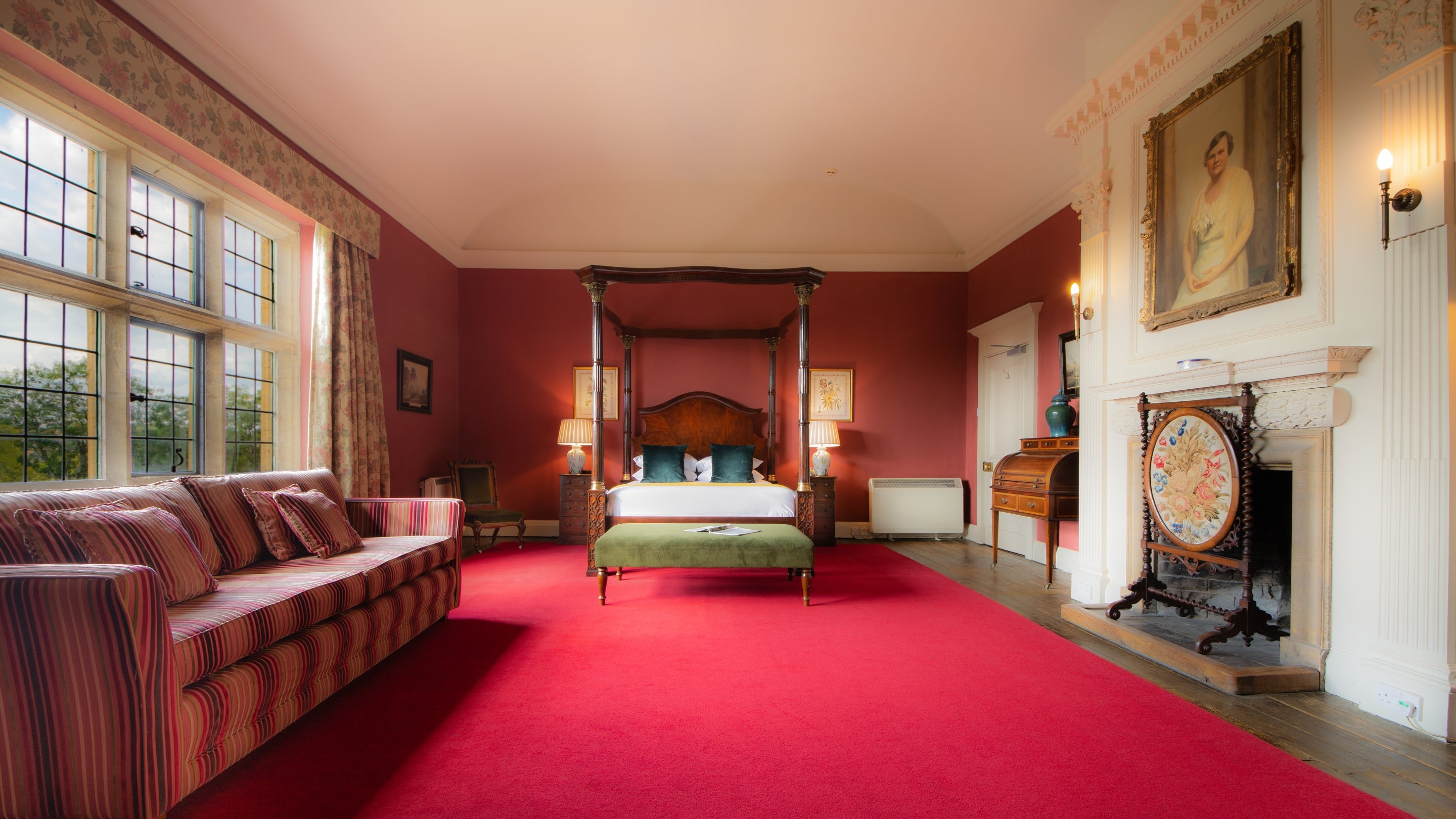 One of the first-floor double bedrooms at Lytes Cary, Somerset