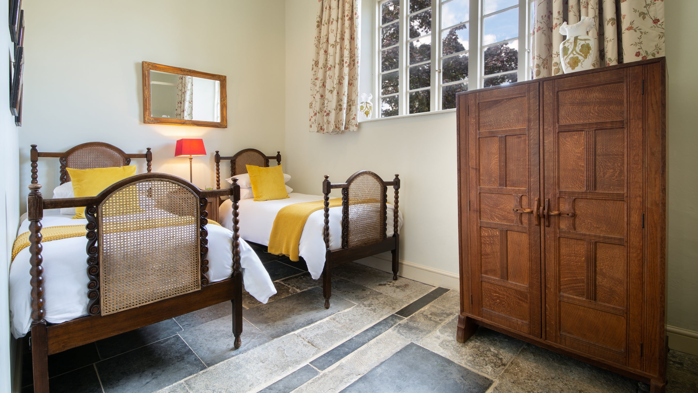 The ground-floor twin bedroom at Lytes Cary, Somerset