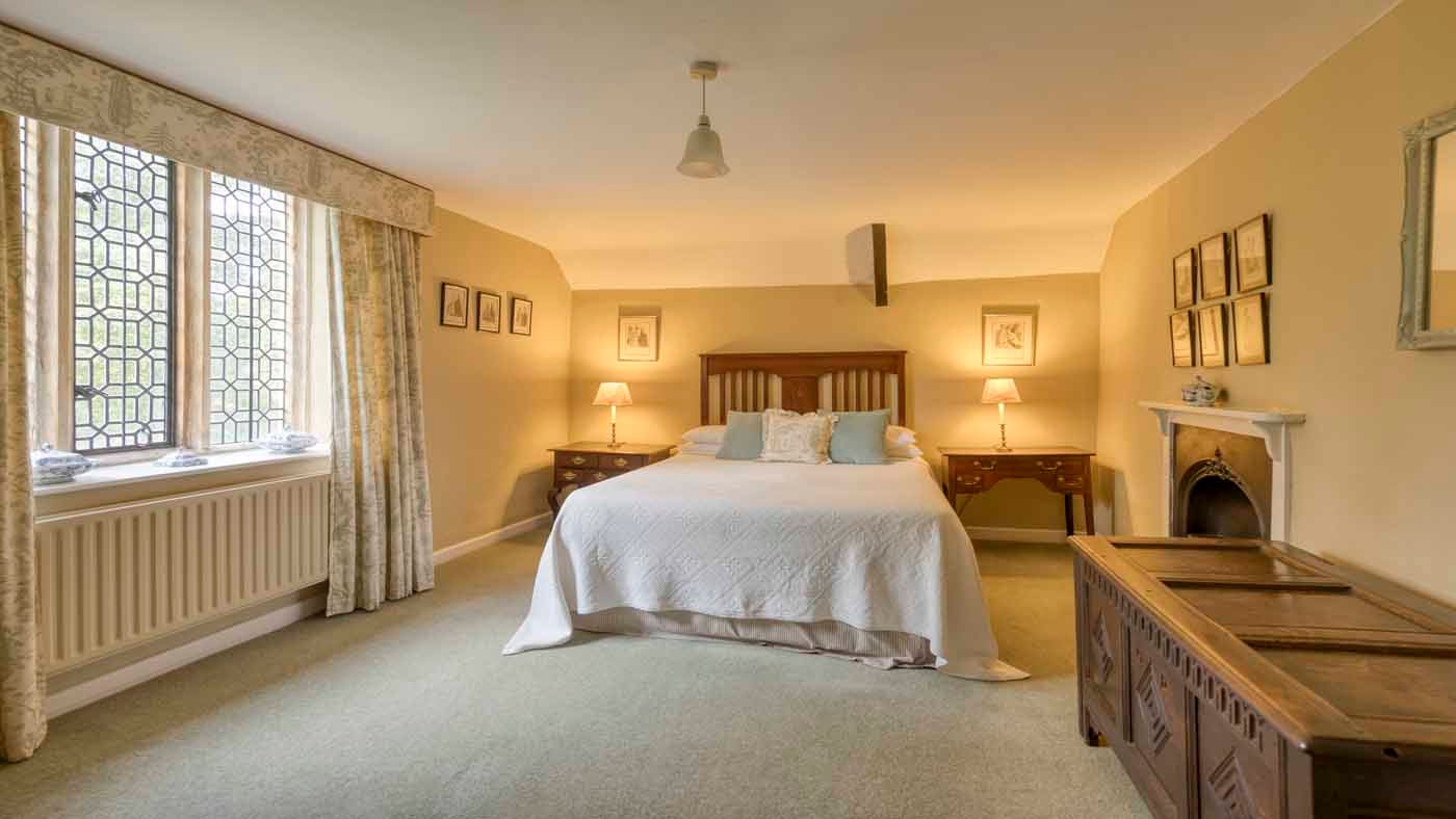 The double bedroom at Odcombe Lodge, Lower Odcombe, Somerset