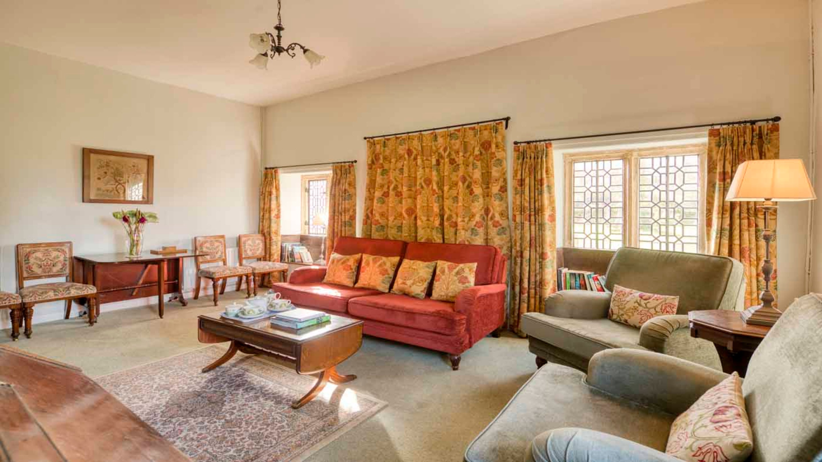 The sitting room at Odcombe Lodge, Somerset