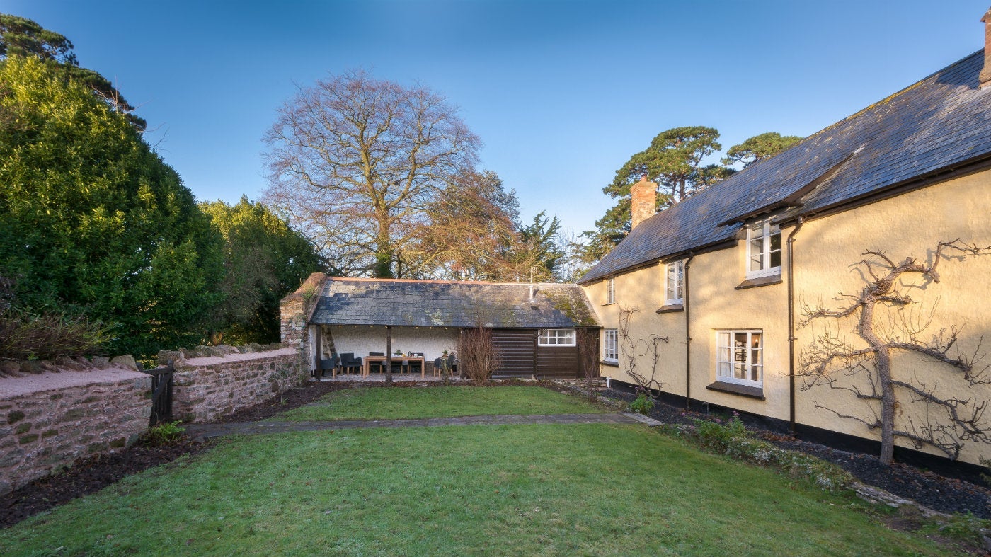 The exterior of Old Gateway Cottage Holnicote Estate Somerset 