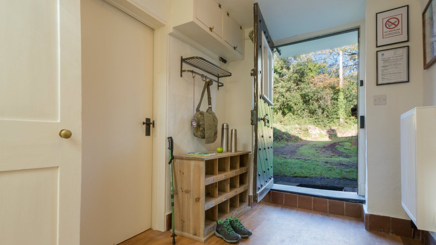 The hallway at the Old Gateway Cottage, Holnicote Estate, Somerset 