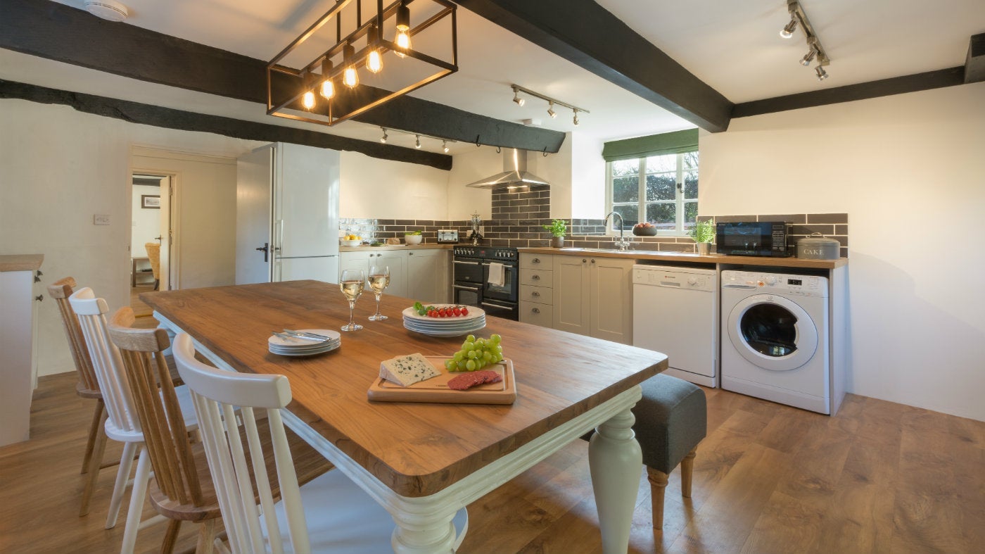 The kitchen at the Old Gateway Cottage, Holnicote Estate, Somerset