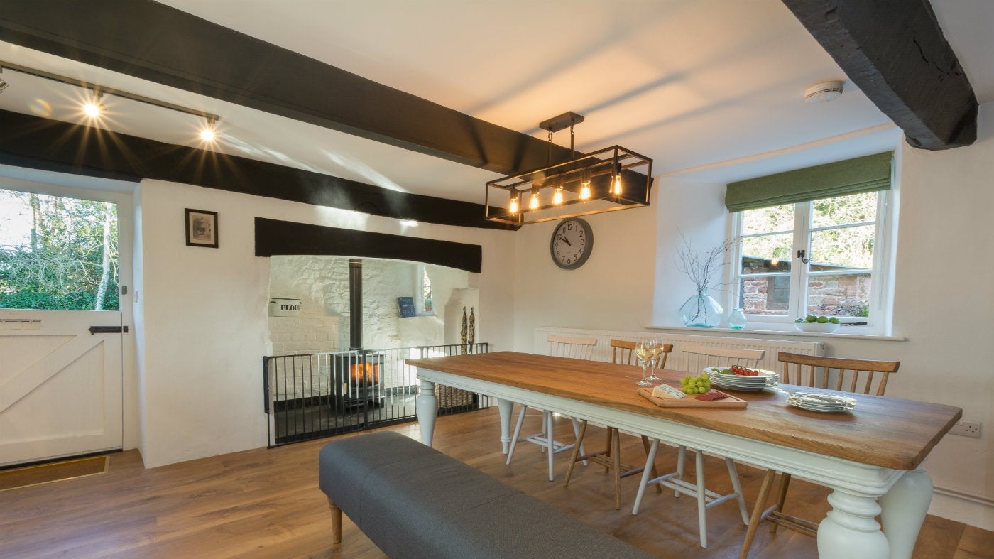 The kitchen at the Old Gateway Cottage, Holnicote Estate, Somerset 