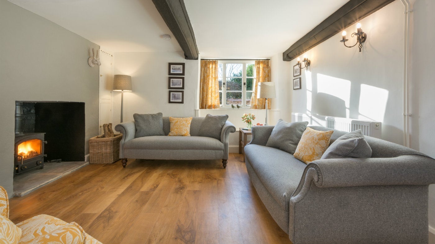 The sitting room at the Old Gateway Cottage, Holnicote Estate, Somerset 
