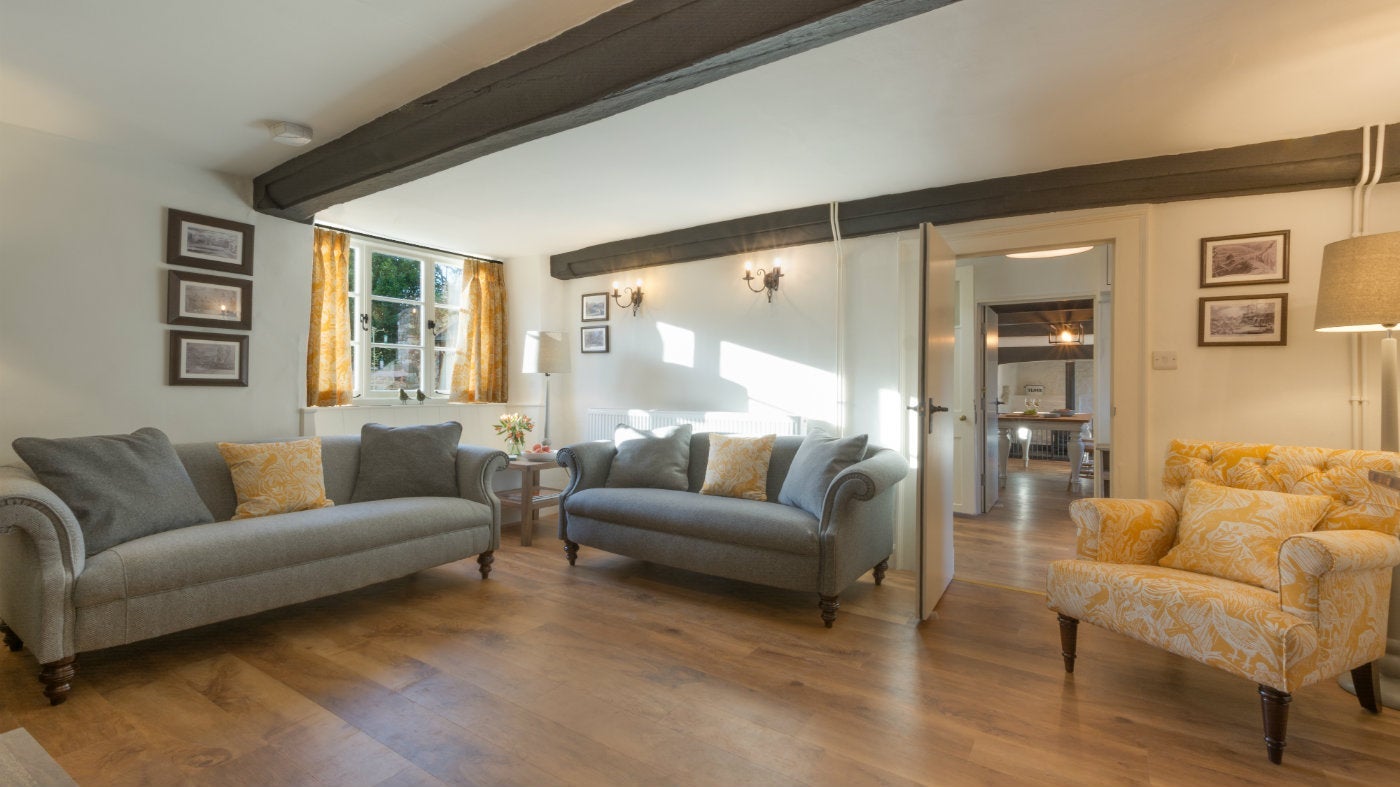 The sitting room at the Old Gateway Cottage, Holnicote Estate, Somerset 