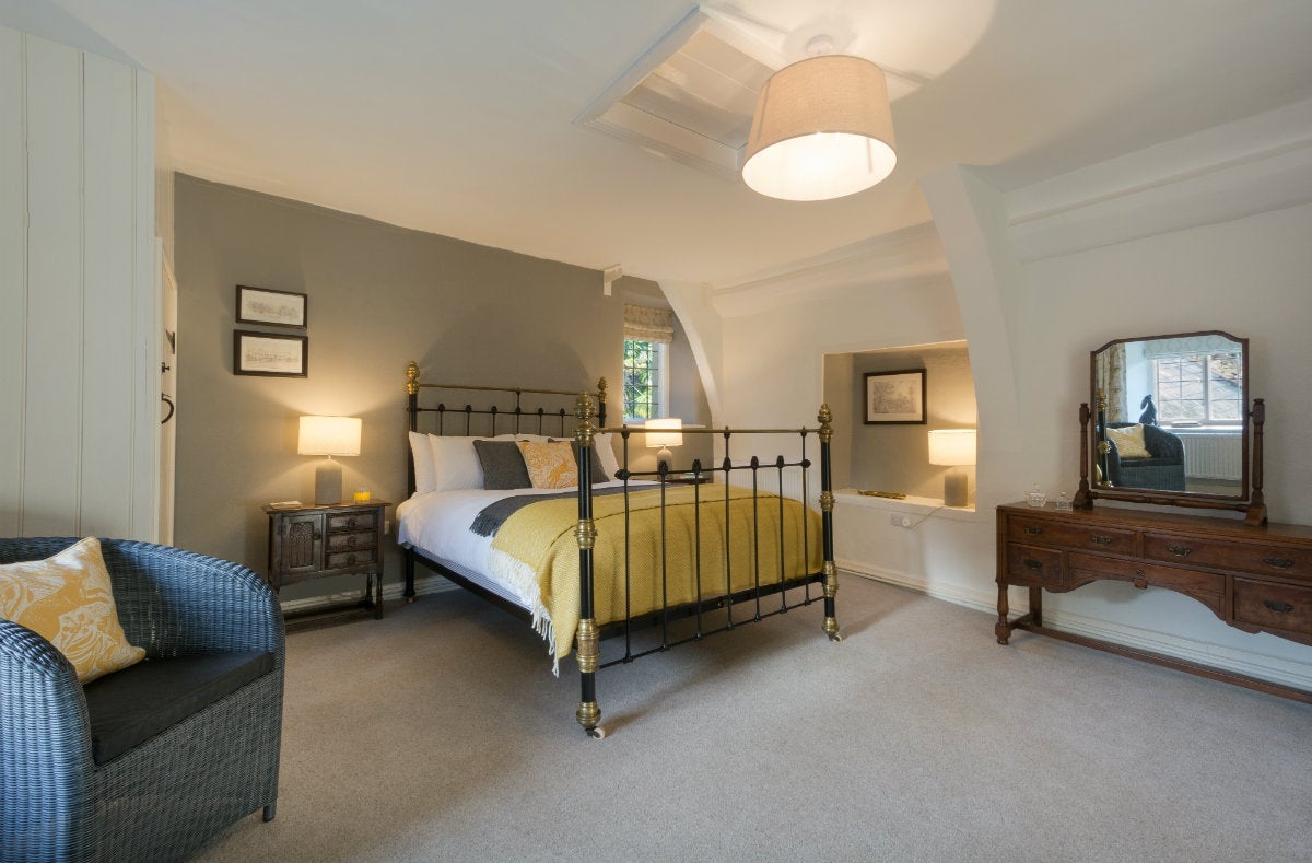 The double bedroom at the Old Gateway Cottage, Holnicote Estate, Somerset 