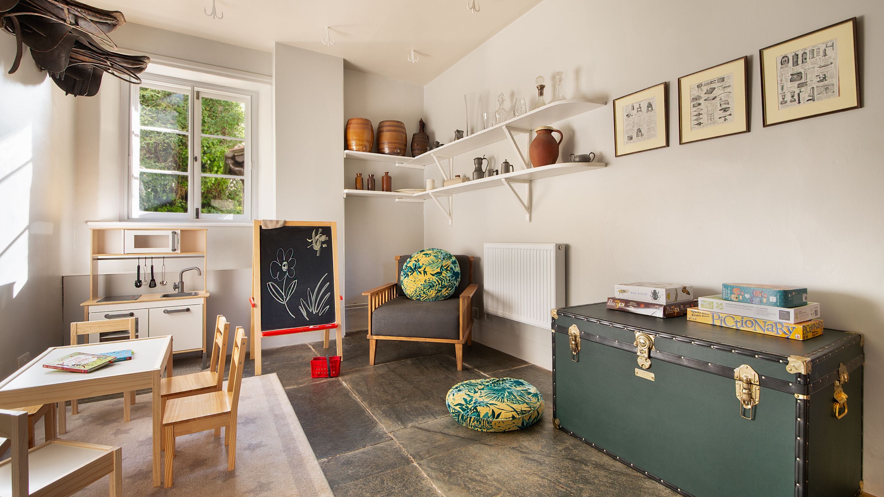 The boot room at Selworthy Farmhouse, Somerset