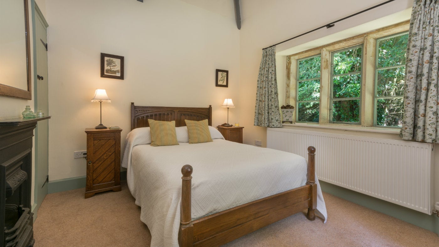 Double bedroom at Summerhouse Cottage, Wraxall, Somerset