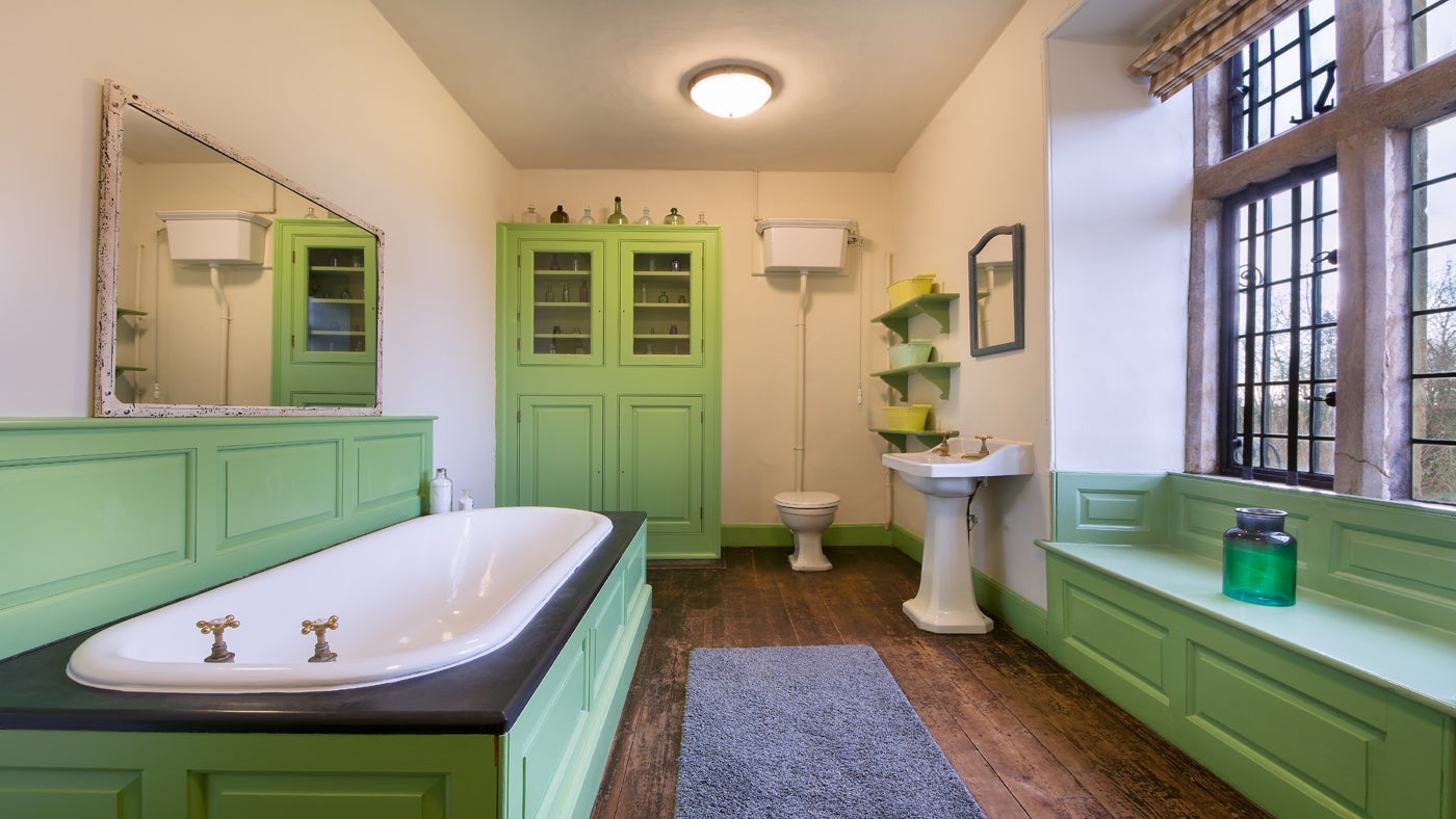 One of the family bathrooms at Tintinhull House, Yeovil, Somerset