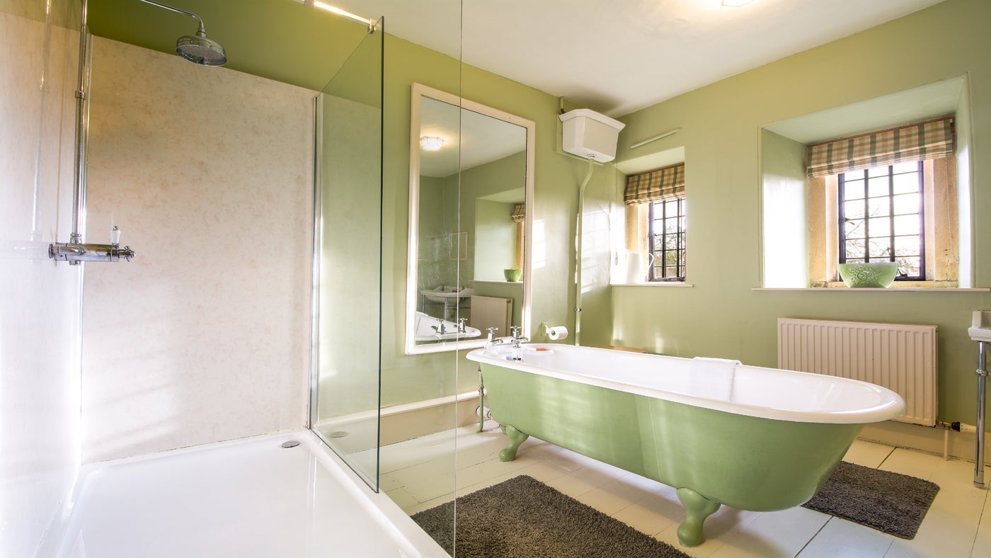 The large second bathroom at Tintinhull House, Yeovil, Somerset