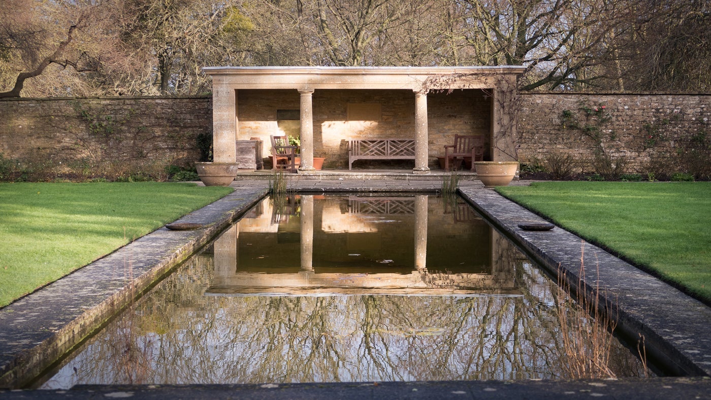 The garden area of Tintinhull House, Yeovil, Somerset