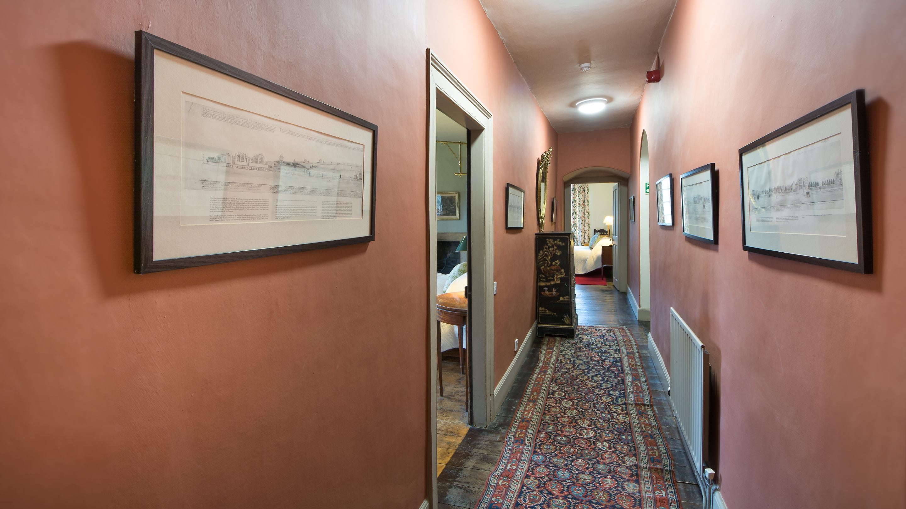 The first-floor hallway at Tintinhull House, Somerset