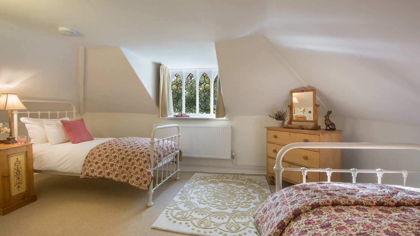 The twin bedroom at Horringer Park Gates, Suffolk