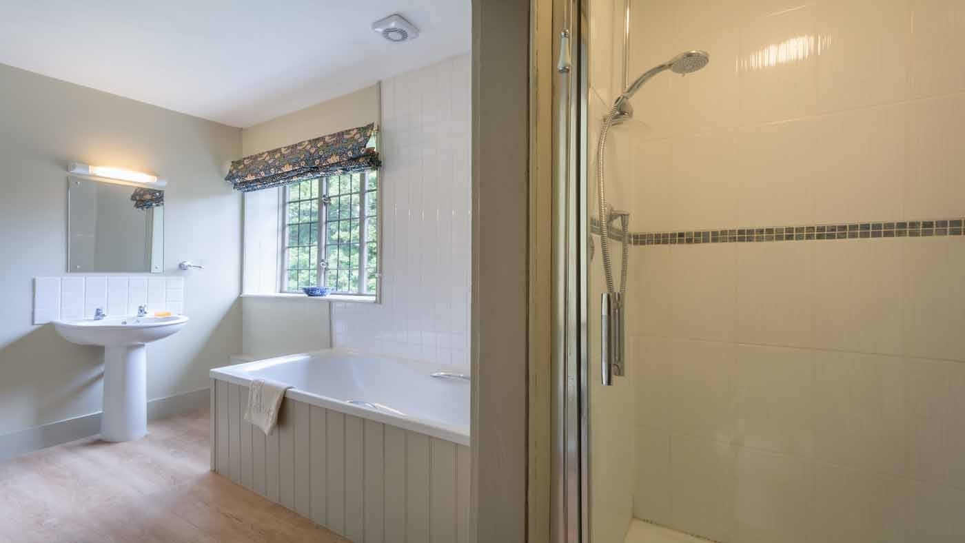 The family bathroom at Keeper's Cottage, Ickworth, Suffolk