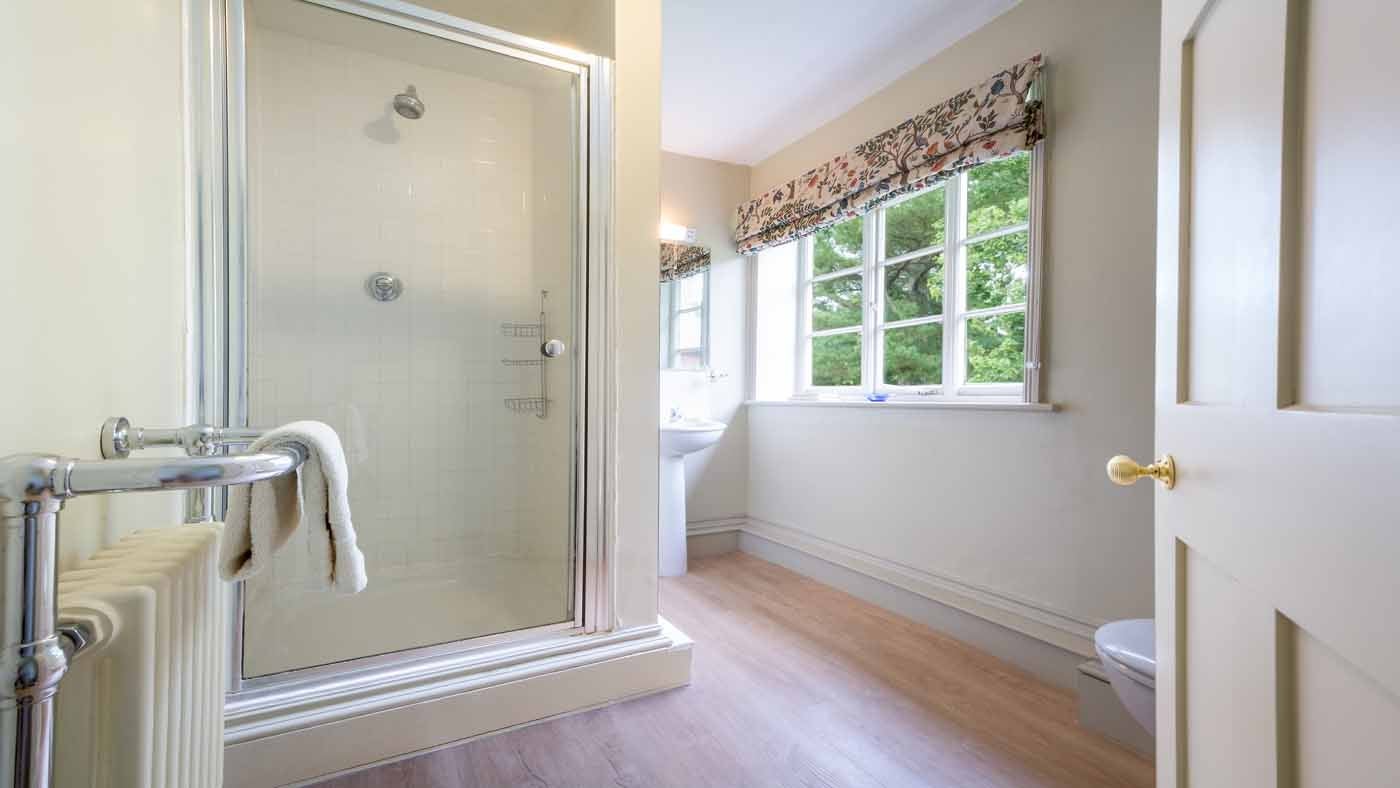 The family shower room at Keeper's Cottage, Ickworth, Suffolk