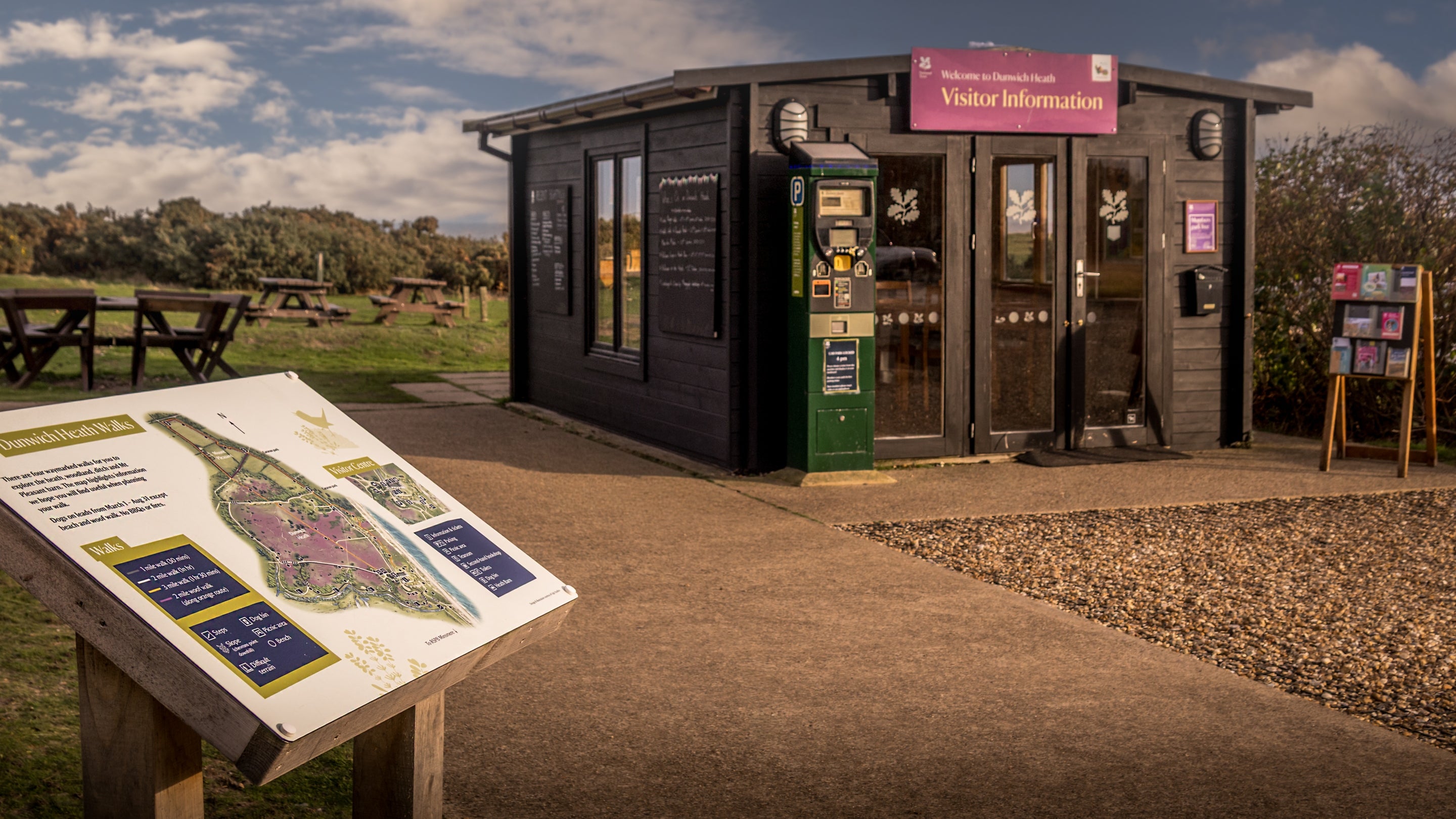 The Dunwich Heath visitor hut close to Nightjar, Suffolk