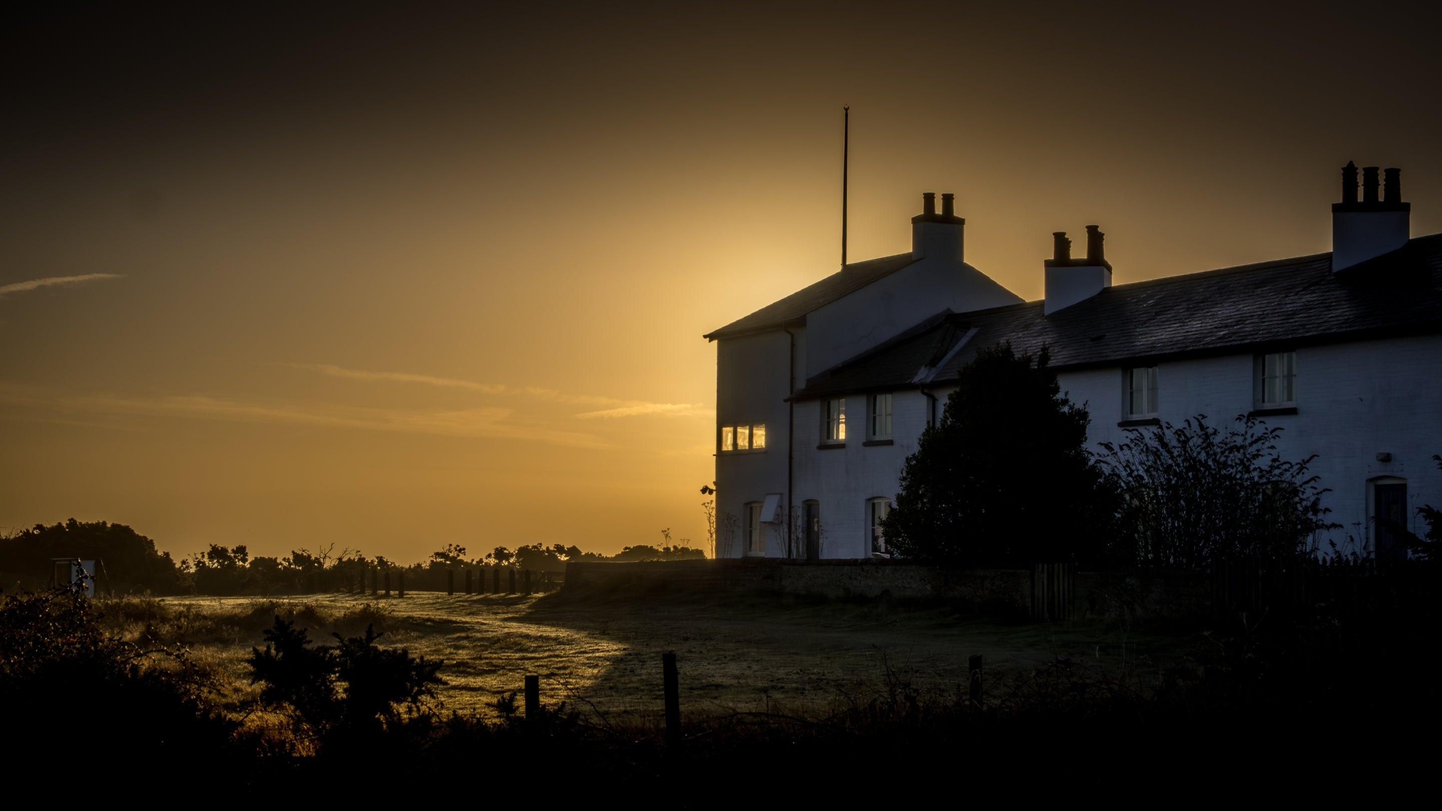 The exterior of Nightjar, Stonechat and Woodlark at dusk, Suffolk